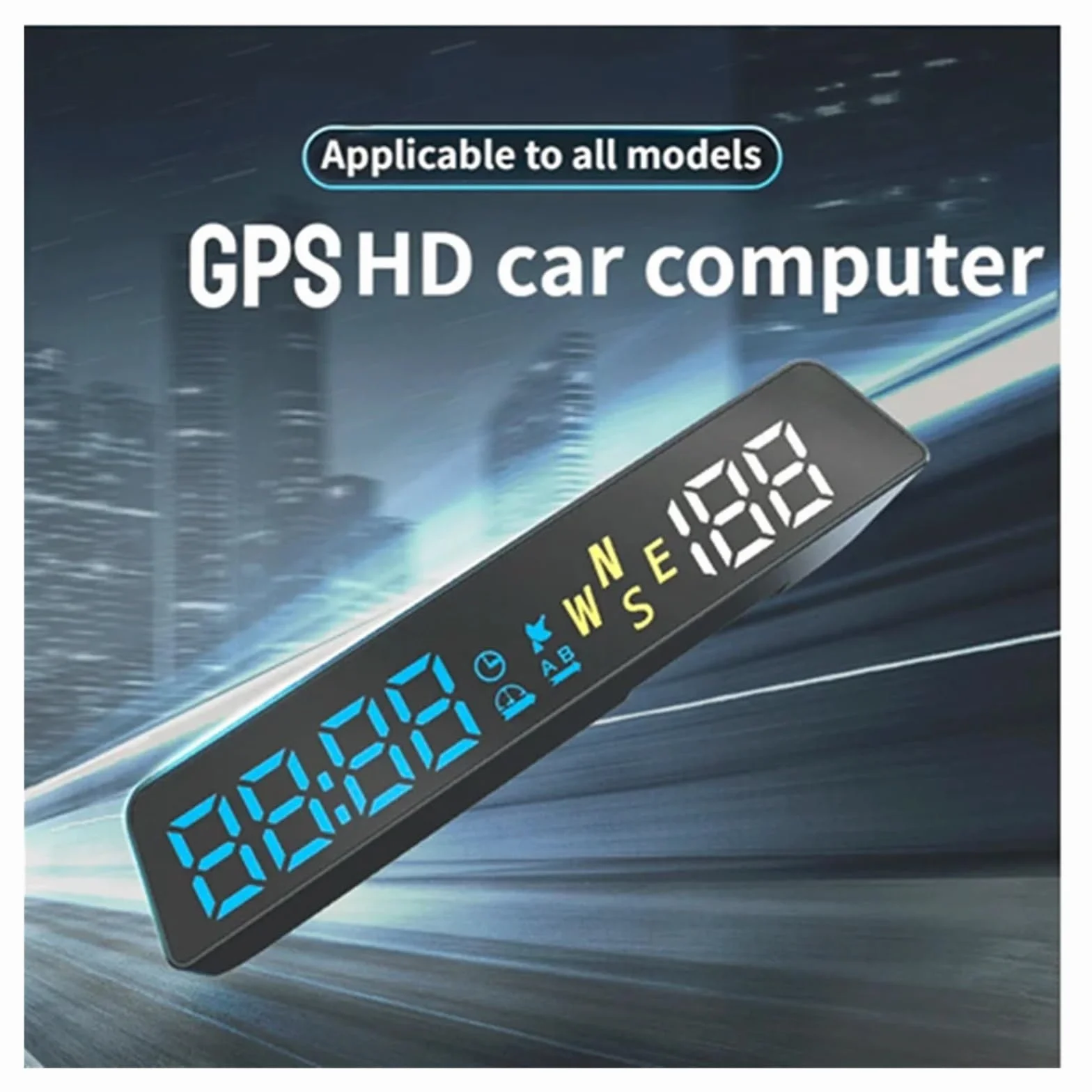 H500G GPS HUD Wyświetlacz Head Up Inteligentny Cyfrowy Miernik Przypomnienia O Alarmie I Start Stop Z Samochodem Przyrząd Wielofunkcyjny(White- A)
