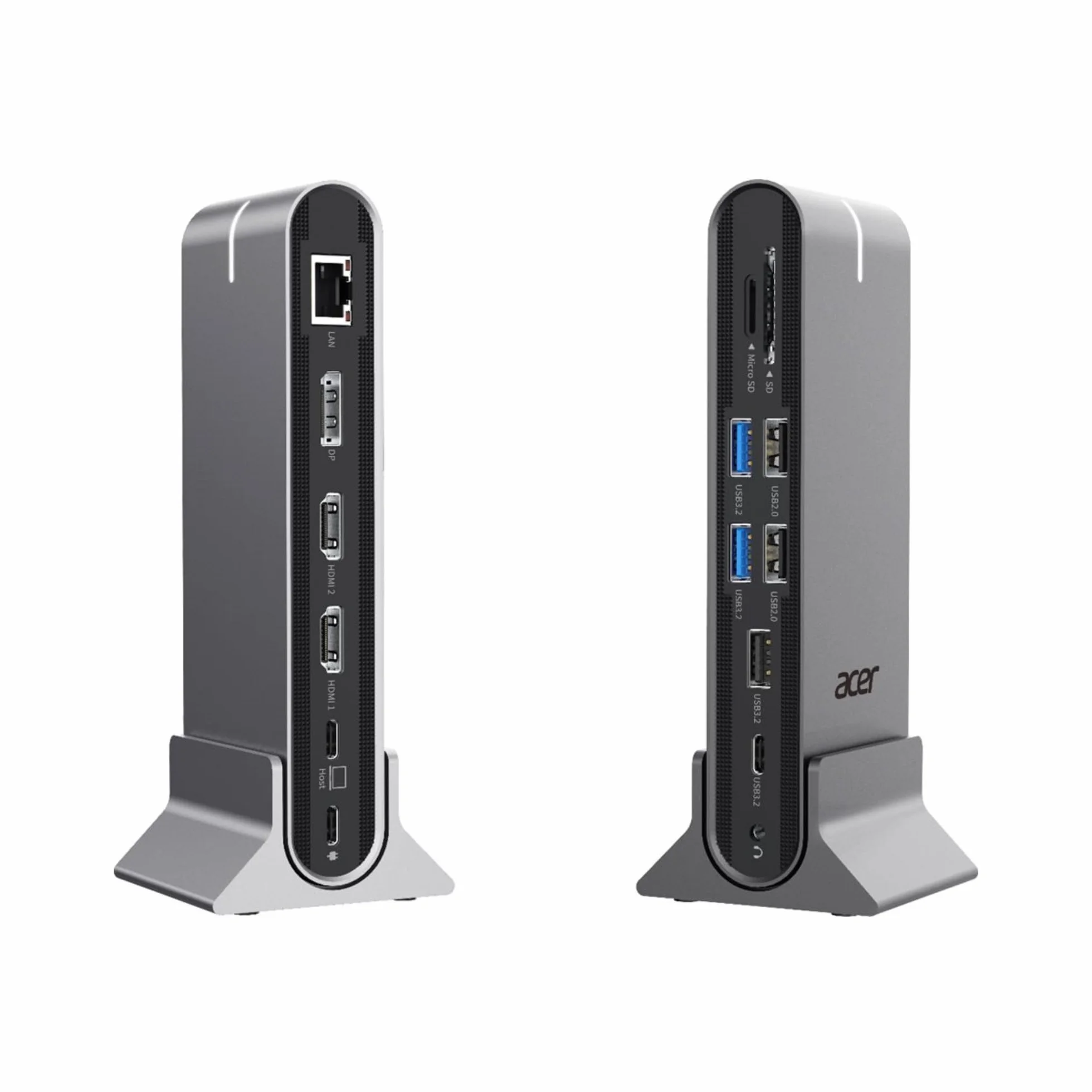 Acer Stacja dokująca 15 w 1, USB 3.2 Gen 1, typ C, 100 W, srebrna