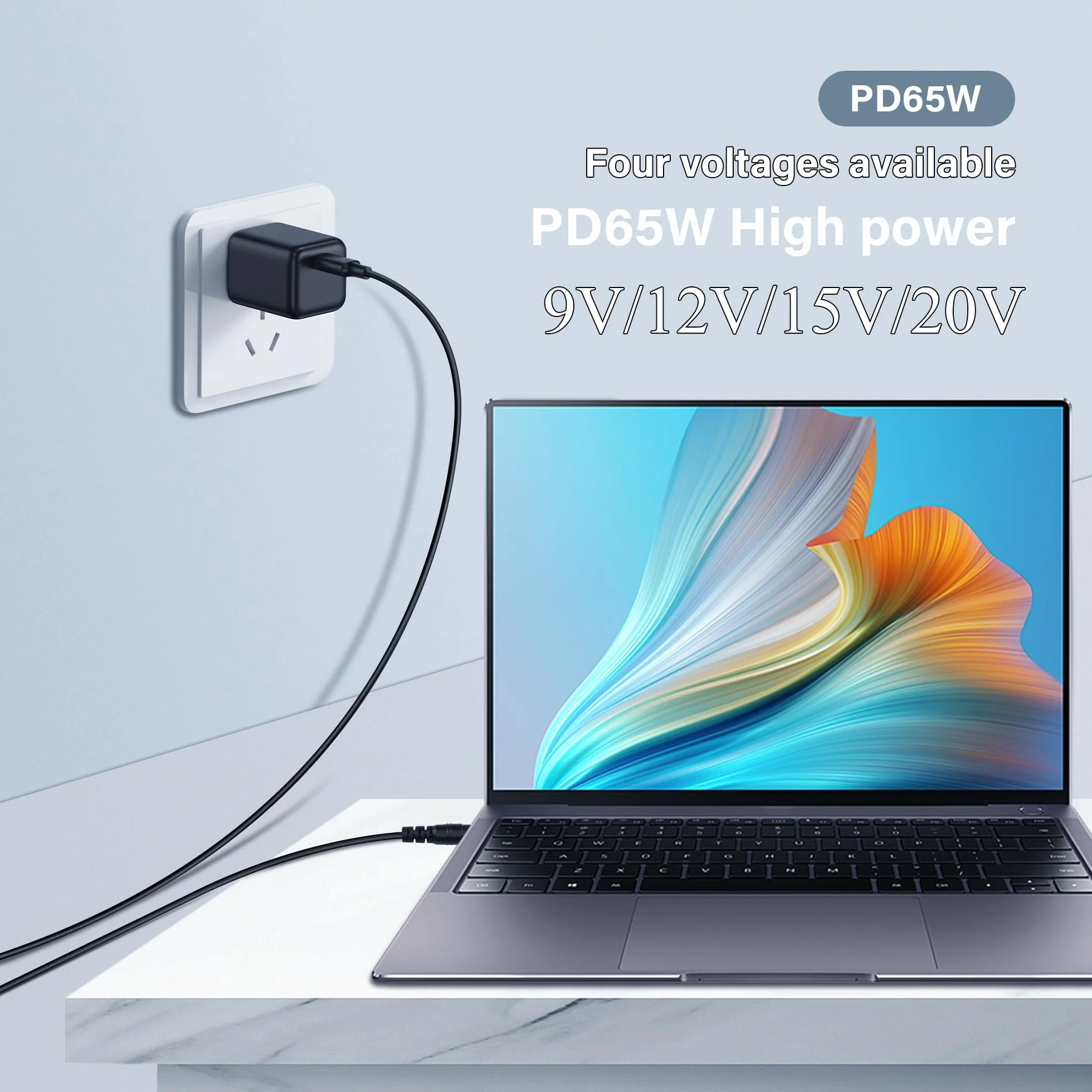 GINTOOYUN Kabel do ładowania USB typu C na DC 9 V, wejście USB-C męskie do DC5,5 x 2,5 mm, wtyczka kabel do ładowania, do routera, CCTV itp. (12 V)