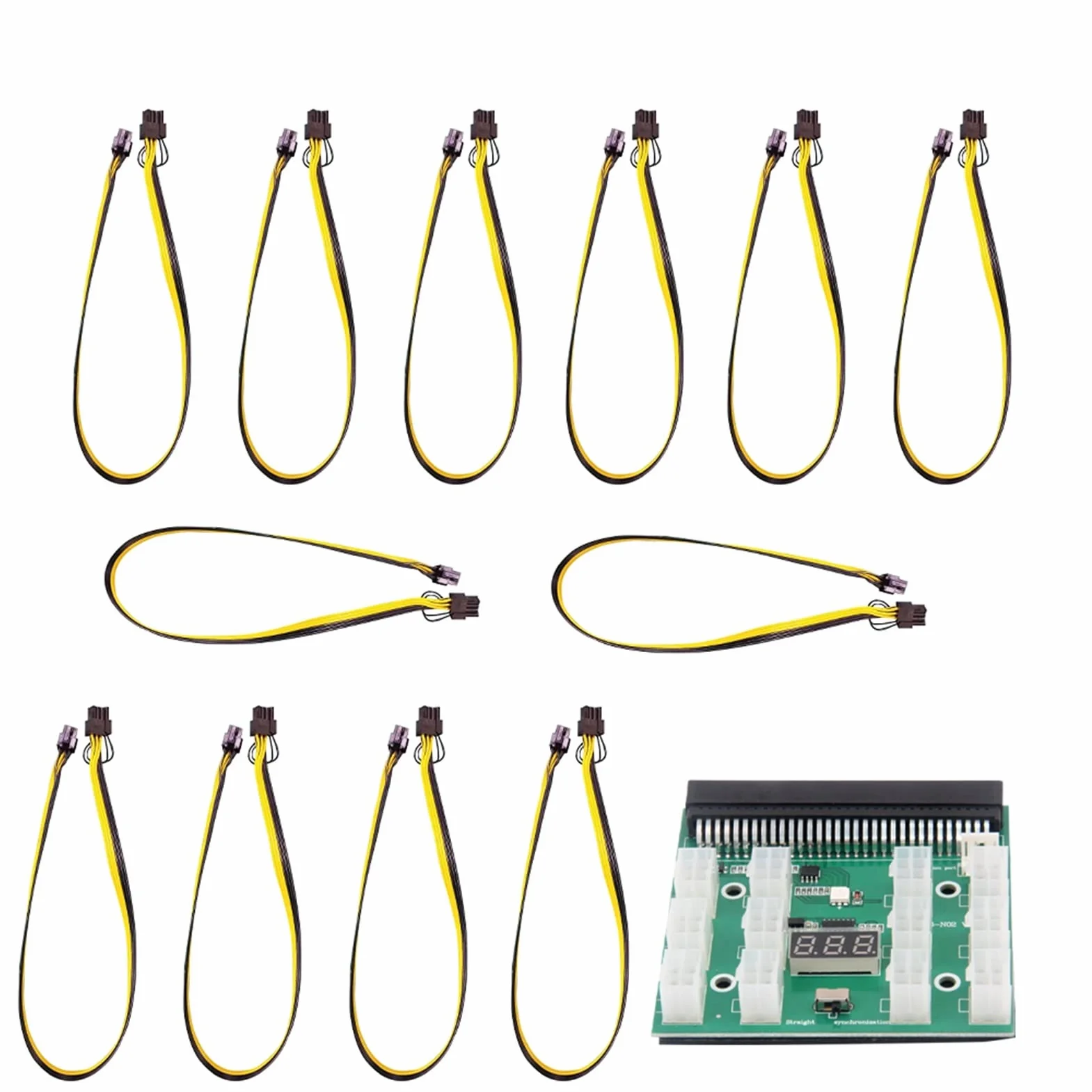 Adapter płytki rozdzielczej 12 szt. 6P męski na (6+2) 8P męski kabel zasilający 12 V PCI-E płyta drukowana do HP GPU Ethereum