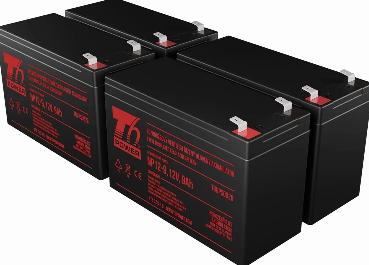 Zestaw akumulatorów T6 Power do zasilacza zapasowego APC, numer części RBC115, VRLA, 12 V