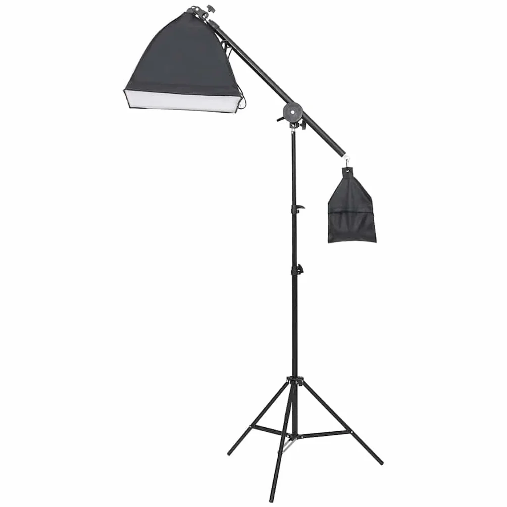 Zestaw do studia fotograficznego ze światłem ciągłym LED, 3 softboxy, 3 statywy, tło 500 x 300 cm, możliwość ściemniania, aluminiowa podstawa, 5600 K, przenośny, do fotografii studyjnej, wideo