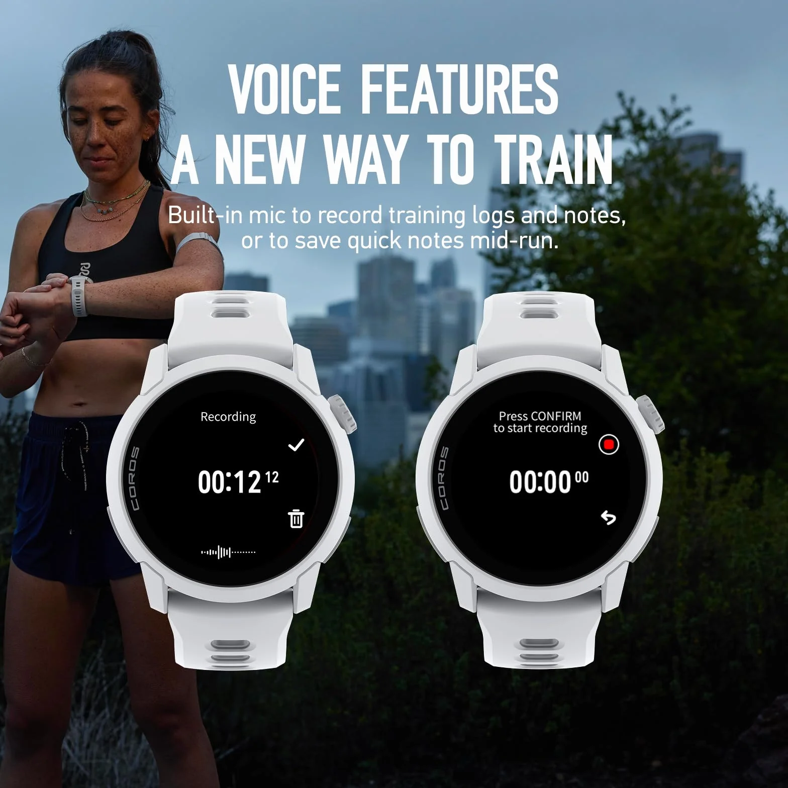 COROS PACE 4 Ultralekki sportowy zegarek GPS do biegania - biały nylon, standardowy | 19 dni codziennego użytku, sterowanie głosowe, zaawansowane narzędzia treningowe, dokładny GPS, pulsometr nawigacji