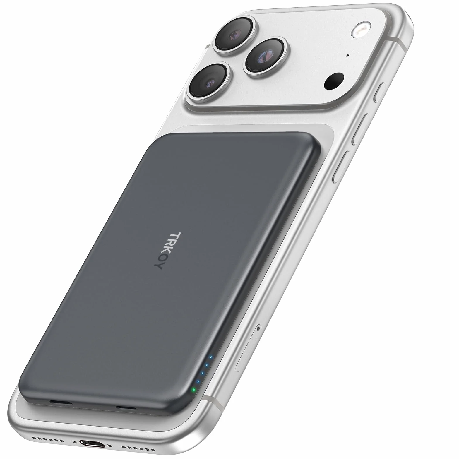 Power bank do Magsafe, bezprzewodowy magnetyczny power bank TRKOY Slim do iPhone'a 5000mAh, przenośna ładowarka z szybkim ładowaniem USB-C, akumulator kompatybilny z iPhone'ami z serii
