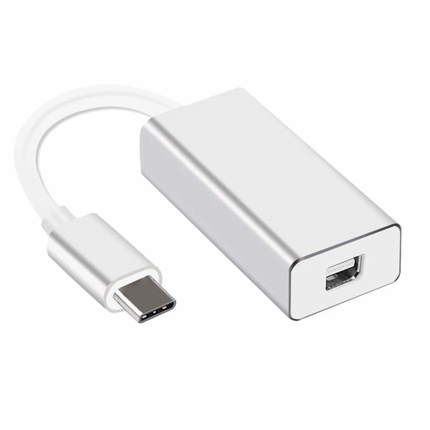 YMY adapter USB C na mini Displayport 4K 60Hz konwerter typu C na mini DP kompatybilny z MacBook Pro 2016/2017, Chromebook Pixel, konwersja na wyświetlacz LED kina, iMac, monitor Dell (srebrny)
