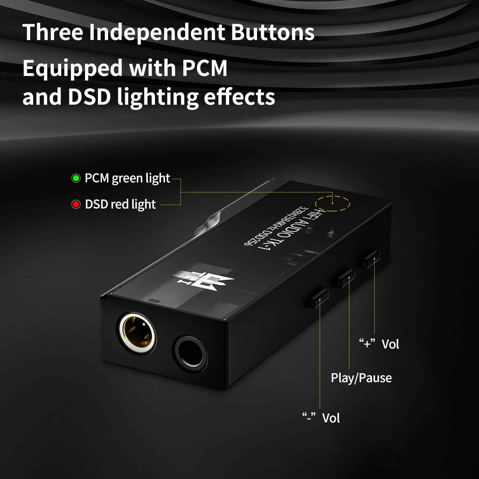 Yinyoo TRI TK1 Protable DAC wzmacniacz słuchawkowy, podwójne chipy CS43131, 32 bity, 384 kHz, DSD256, Dongle DAC, do audio Hi-Fi, z kablem przejściowym USB-C na USB-C, do gniazda słuchawkowego 3,5 mm