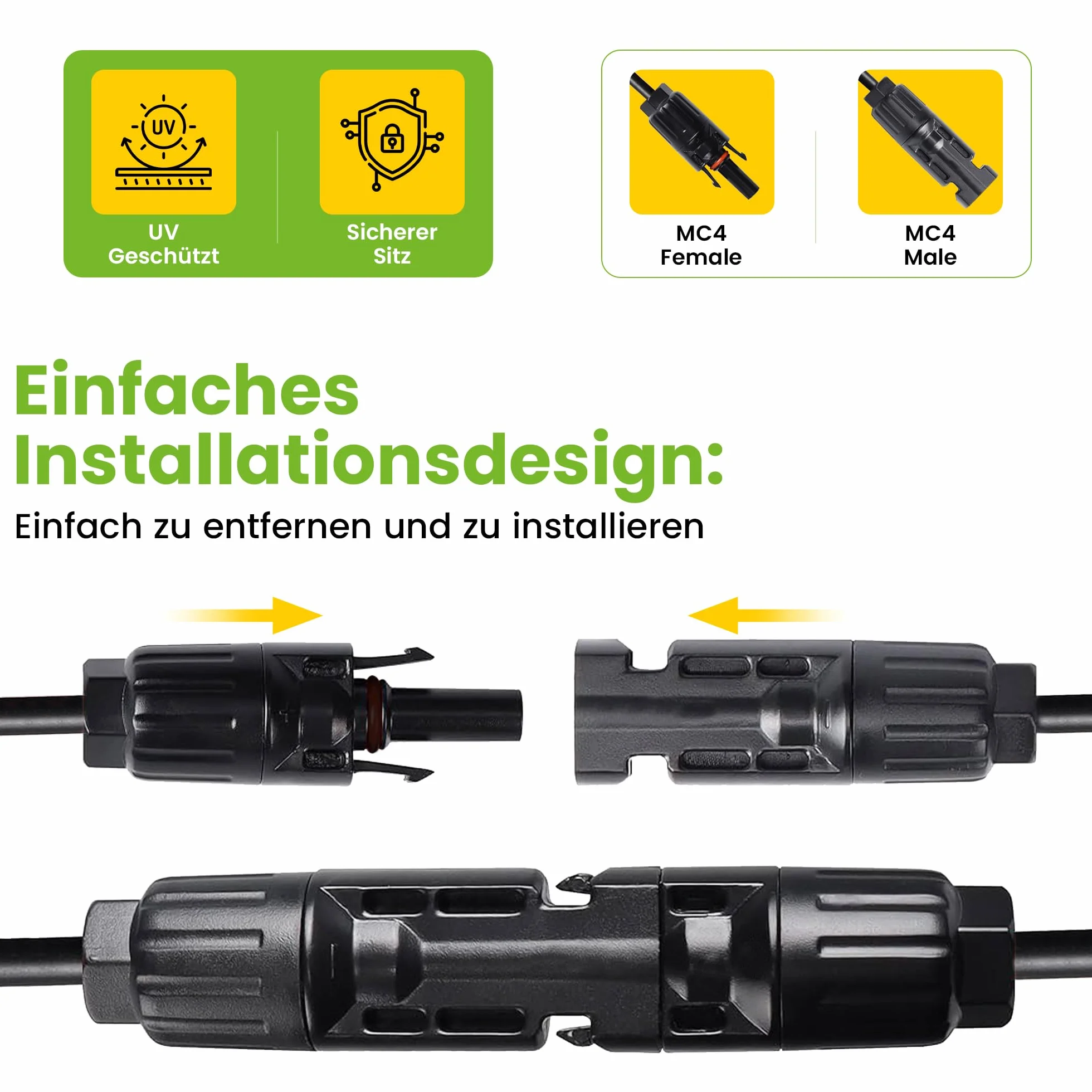 Offgridtec 10 m 6 mm² solarny kabel połączeniowy z wtyczką solarną męski na żeński