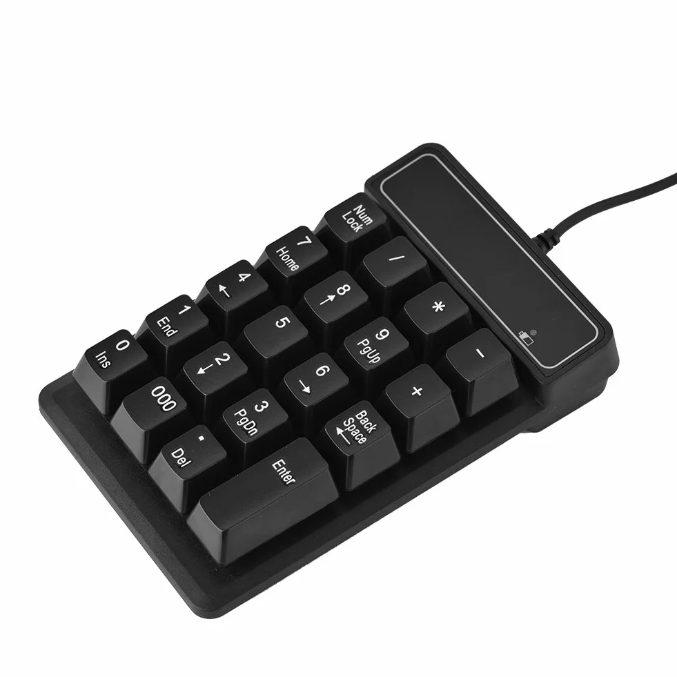 Vbestlife Klawiatura numeryczna USB, 1,5 m, przewodowa, 19 klawiszy, klawiatura numeryczna, podkładka numeryczna, do laptopa z systemem