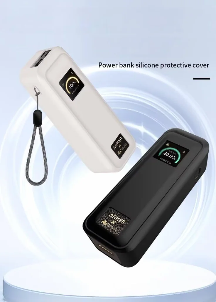 FTRONGRT Etui kompatybilne z Anker Prime 220W Power Bank, pełna ochrona, pyłoszczelne, zapobiegające upadkom, silikonowa osłona ochronna, czarne