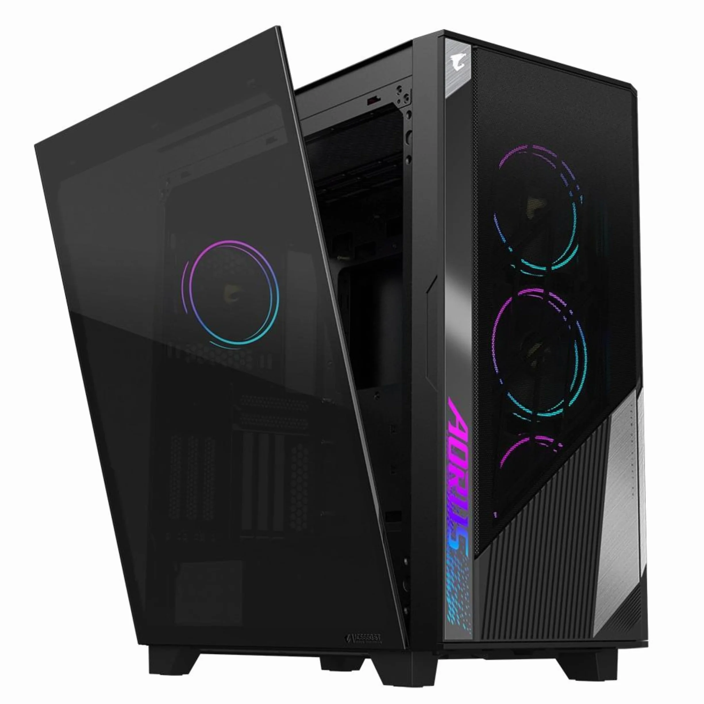 Gigabyte AORUS C500 szklana obudowa ATX Mid Tower, czarna, panel TG, bez zasilacza