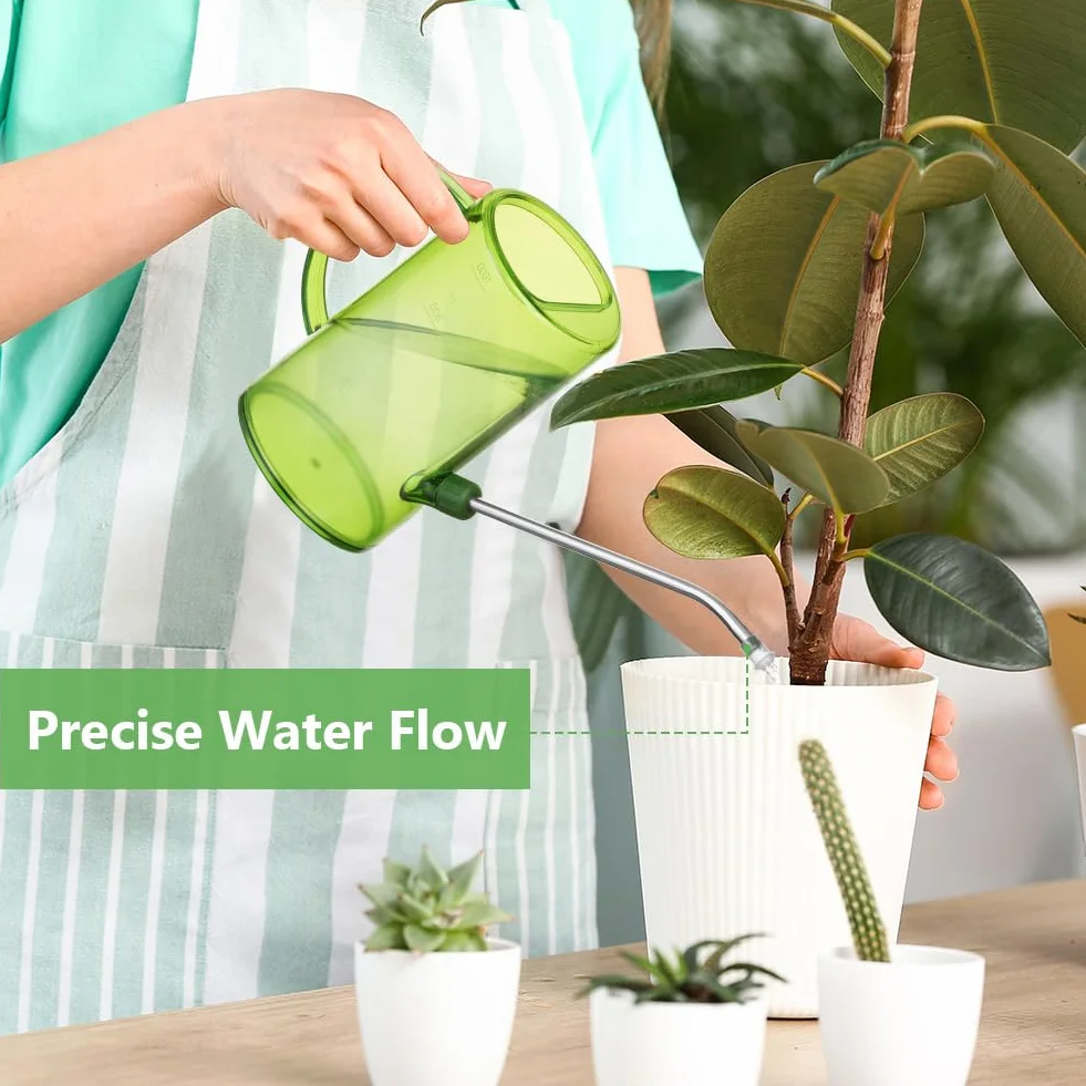 OFFCUP Konewka do nawadniania 1 l, plastikowa mini mała konewka, długa wylewka, doniczka do użytku domowego, bonsai, wewnątrz, na zewnątrz, ogród, sukulenty (zielona)