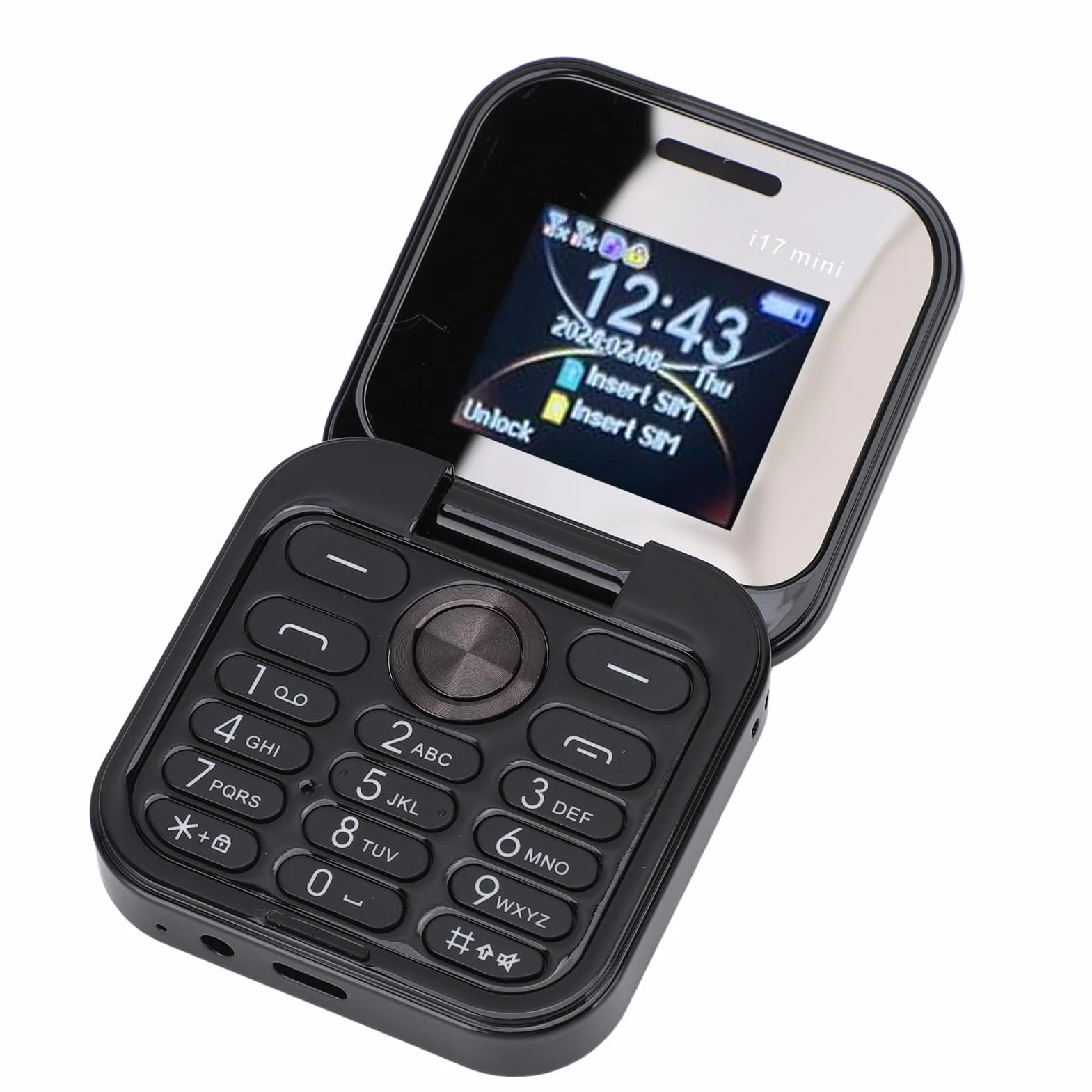 Zunate Odblokowany telefon komórkowy z klapką dla seniorów, podstawowy 2G, łatwy w użyciu, najmniejszy telefon komórkowy z dużymi przyciskami, radio FM, latarka LED, podwójna karta SIM Nano