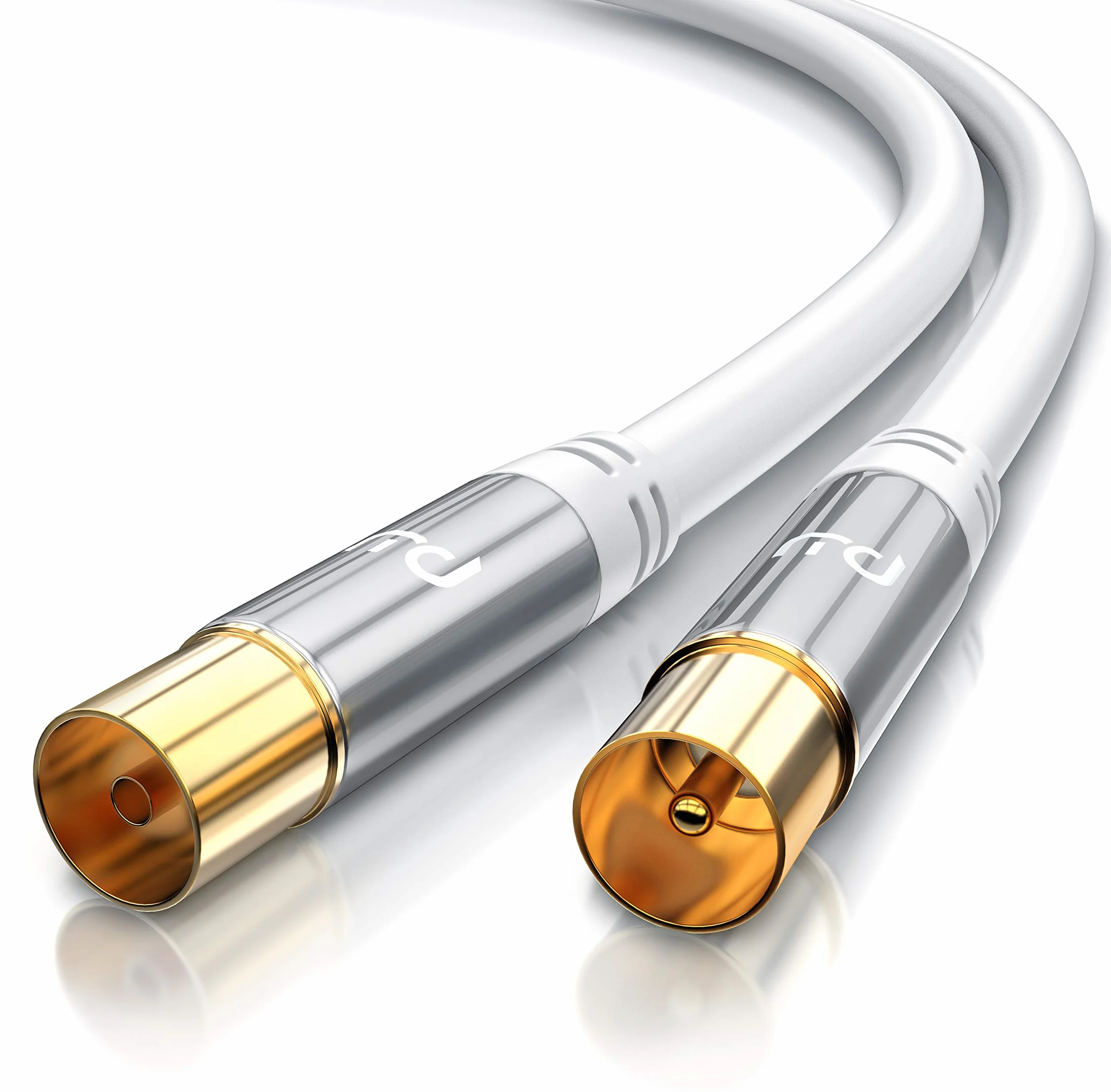 CSL kabel antenowy 3 m 8K 4K HDTV 135dB 75 omów - Premium kabel koncentryczny - FullHD 4k UHD - wtyczka koncentryczna > złącze koncentryczne - DVB-T i DVB-T2 DVB-C DVB-S2 DAB - wymiar ekranowania