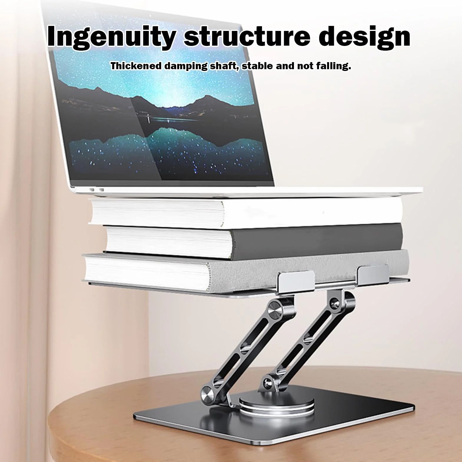 Generisch na laptopa, metalowy uchwyt na laptopa, stop aluminium | regulowany obracany o 360°, ergonomiczny uchwyt biurkowy do domu i biura, 10,43 x 8,86 x 6,69
