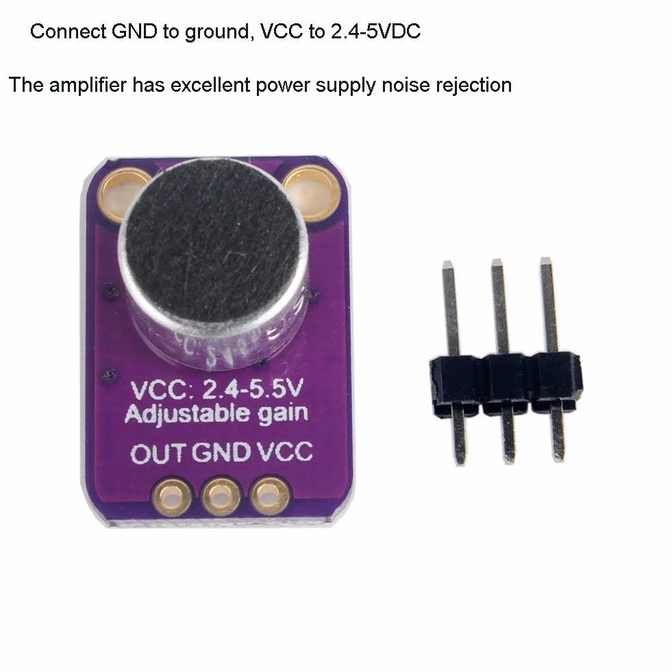 DollaTek 3 szt. elektretowy wzmacniacz mikrofonowy MAX4466 modu? regulowany wzmocnienie niebieska p?ytka rozdzielcza dla Arduino