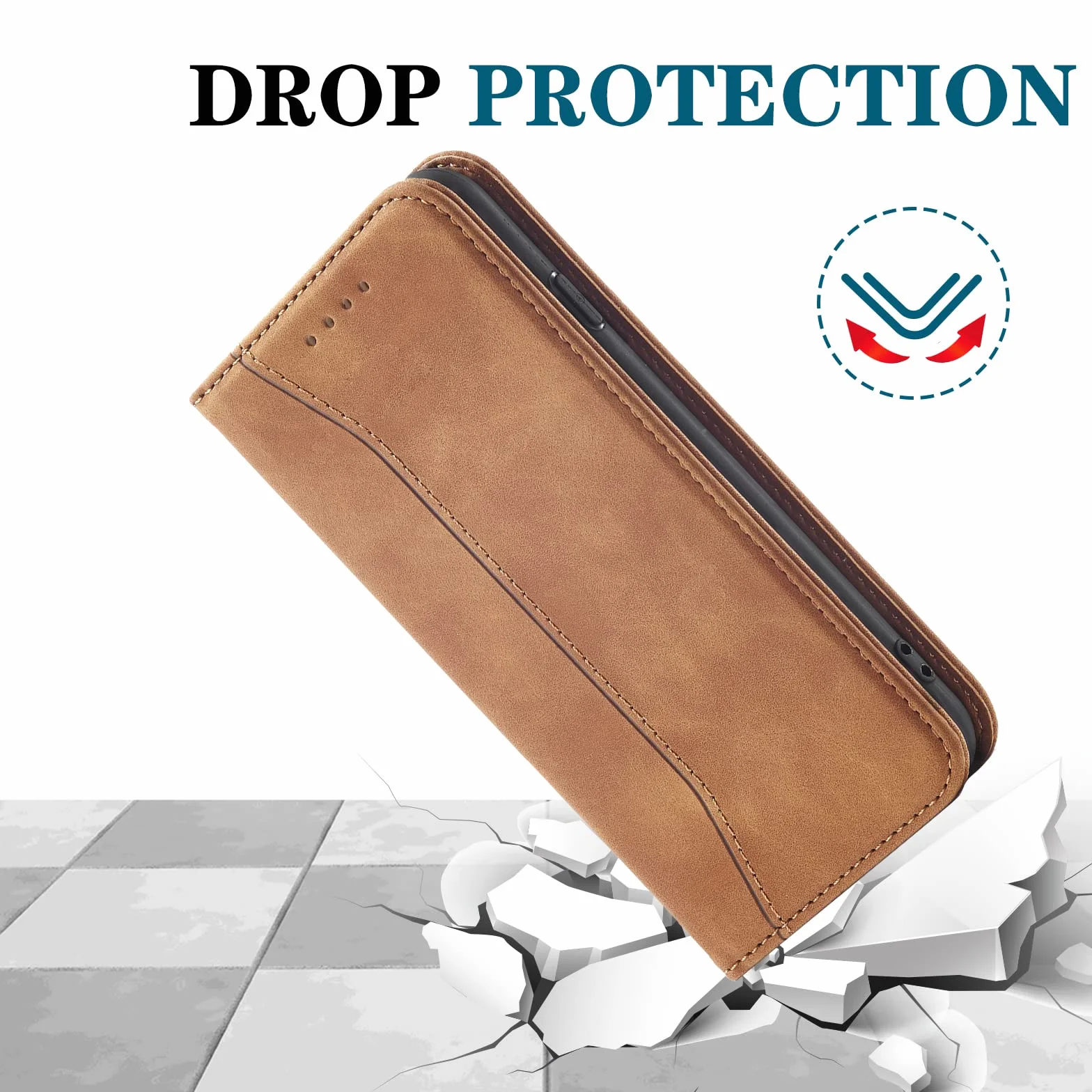 Etui do Oppo Find X5 Lite/Reno 7 5G, Etui na Telefon Komórkowy z Skóra PU Portfel, portfel z Gniazda na karty i Podpórka, Ochrona Przed Wstrząsami Flip Etui z Klapką (khaki)