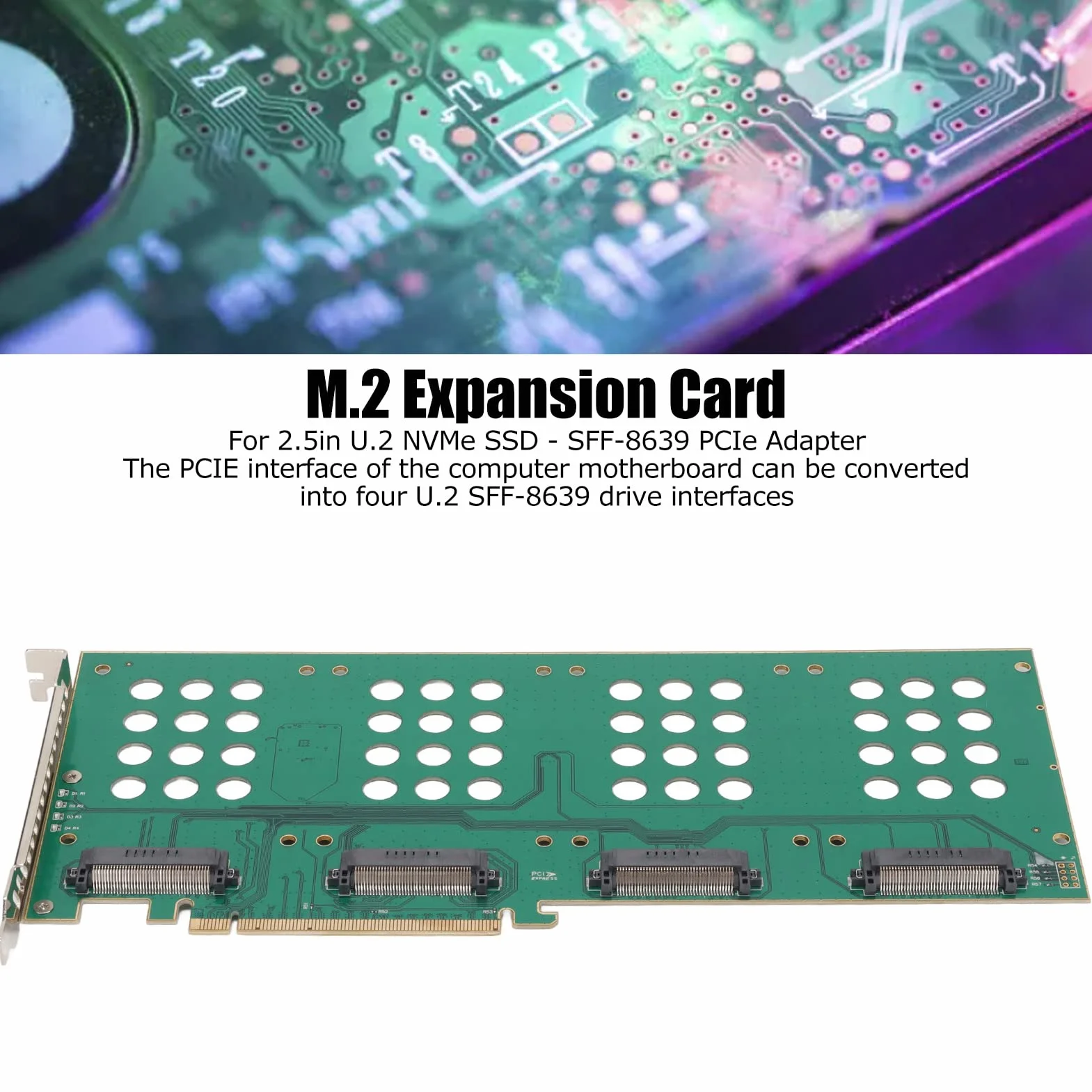 Karta rozszerzenia dysku twardego PCIE 3.0 X16 M.2 U.2 SSD Karta NVMe na kartę PCIe zapewniająca szybszą wydajność systemu w komputerach stacjonarnych