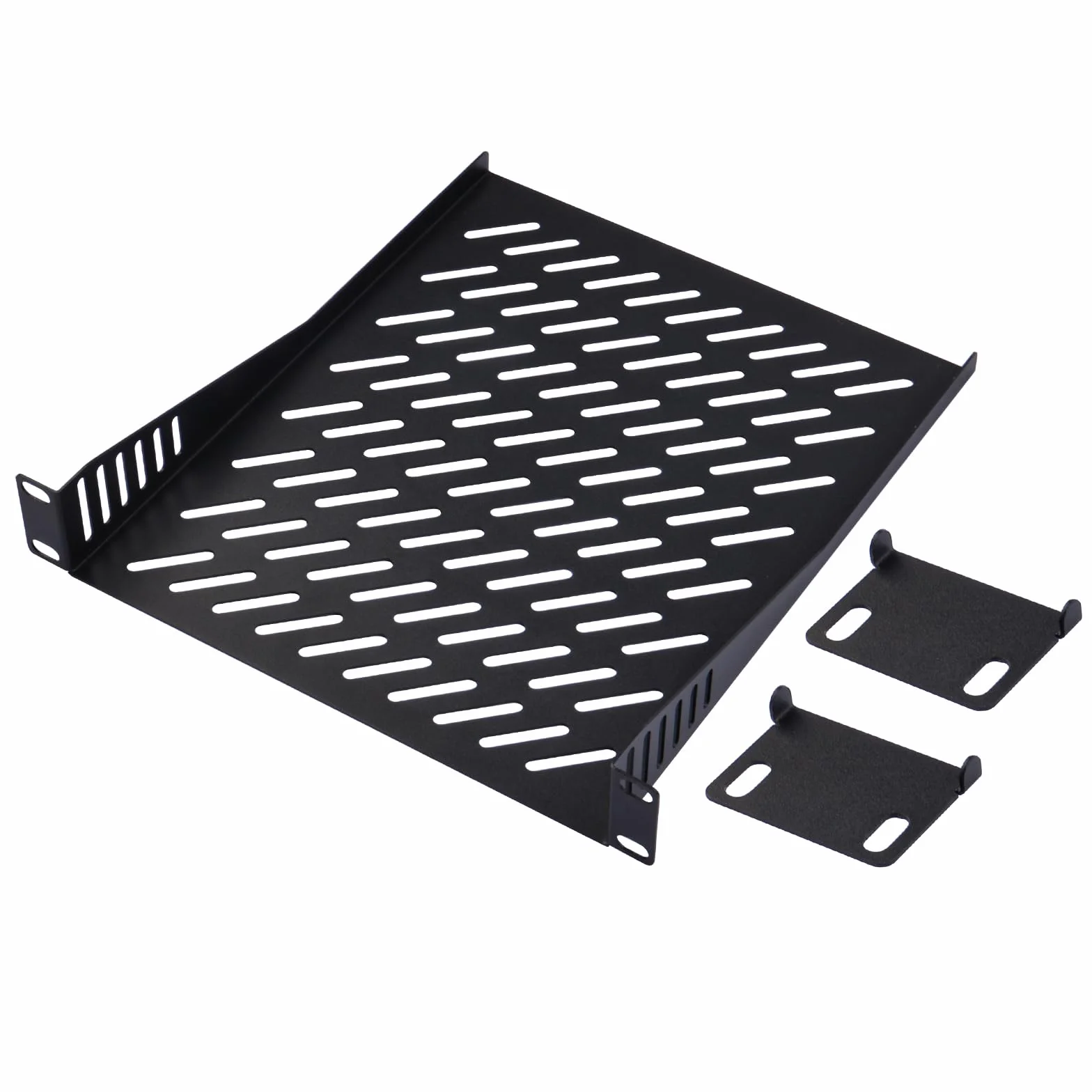 GeeekPi DeskPi RackMate T2 akcesoria 10-calowa półka 1U, głębokość 26 cm, regał serwerowy 1U, wentylowana taca wspornikowa do szafki sieciowej DeskPi Rackmate T2