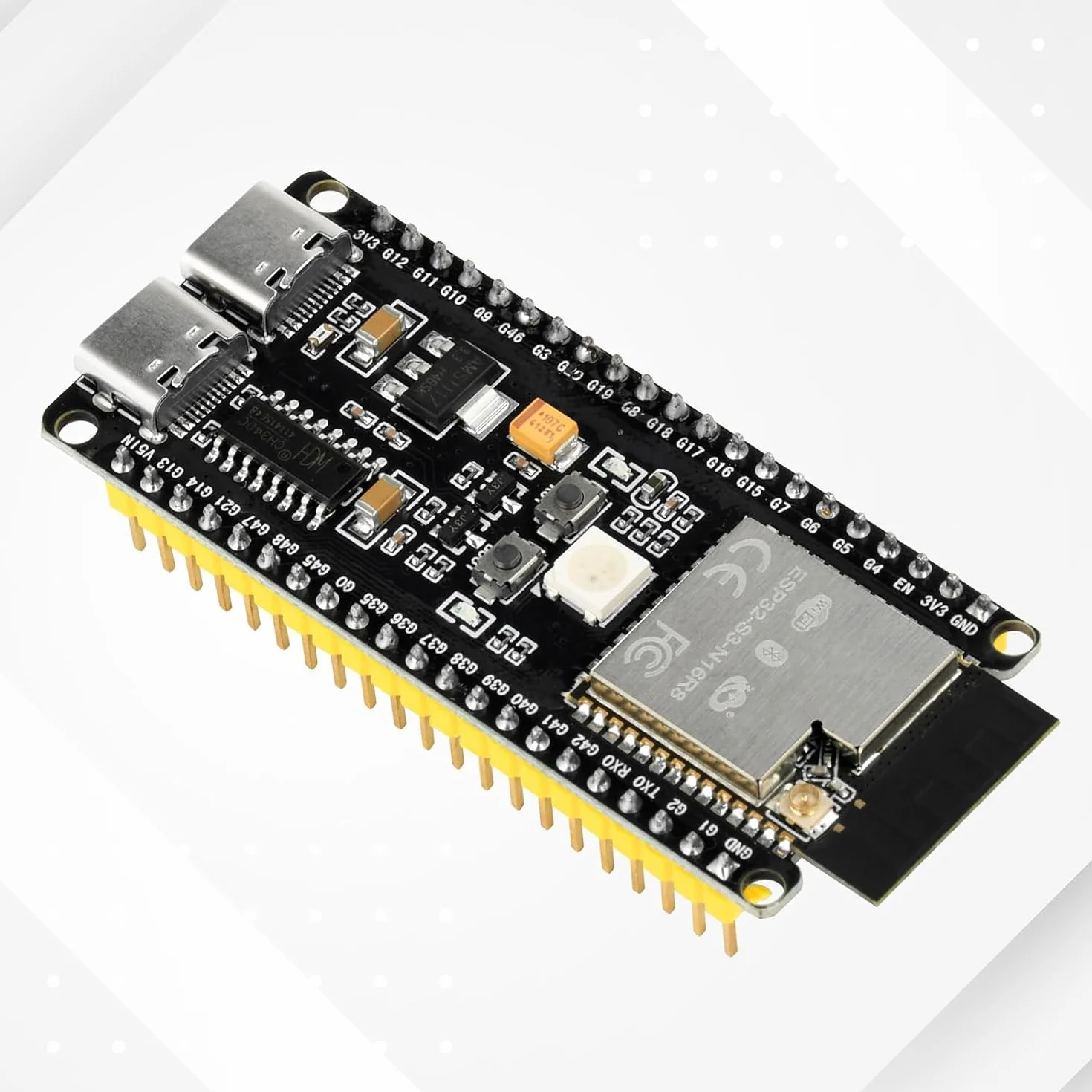 diymore ESP32-S3 DevKitC-1 N16R8 moduł, ESP32 S3 WROOM-1-N16R8 deska rozwojowa z WiFi, Bluetooth 5.0, ESP32 USB C antena