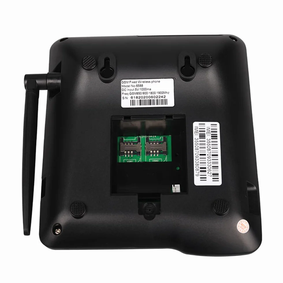 GSM 850/900/1800/1900 MHz, karta SIM 2G, bezprzewodowy telefon stacjonarny z anteną radiową, funkcja alarmu do domu, centrum obsługi telefonicznej biura, firmy hotelowej