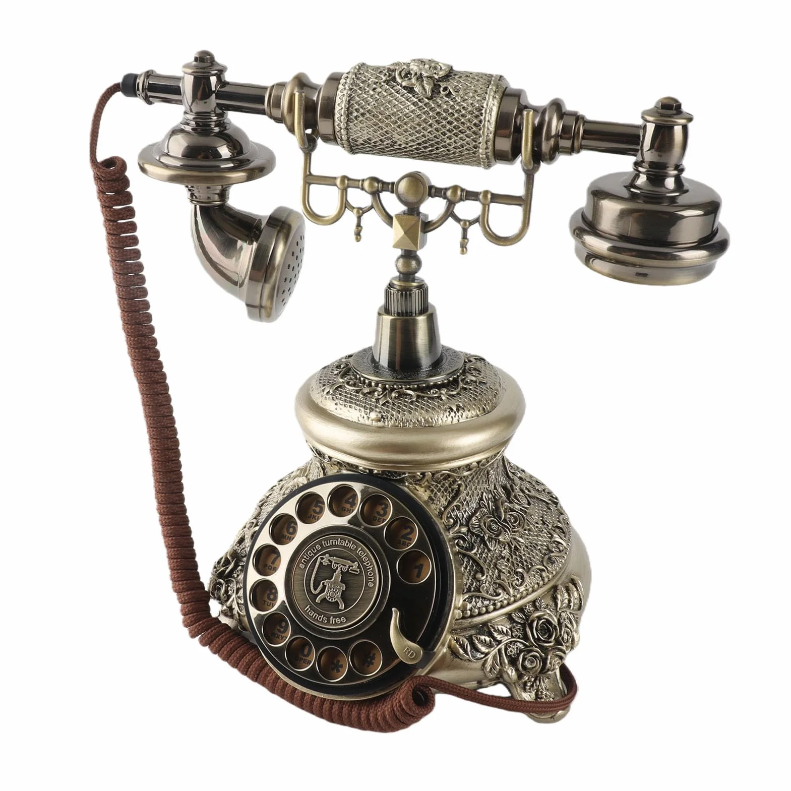 Alomejor MS-5700D Vintage Telefon z klasyczną tarczą w Antycznym Stylu do Domu i Biura, Wysokiej Jakości materiał żywiczny, Lekki i Przenośny