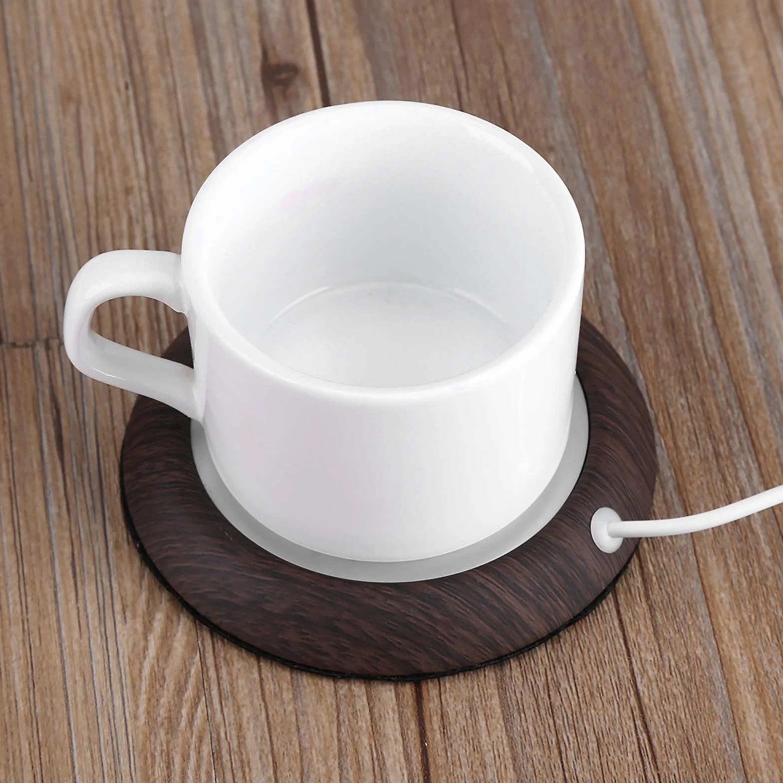 Podgrzewacz do kubłów USB 5 V dla kawy herbaty z drewna orzechowego podkładka grzewcza do domu biura podróży, użytkowanie codzienne, małe kuchnie, biurko