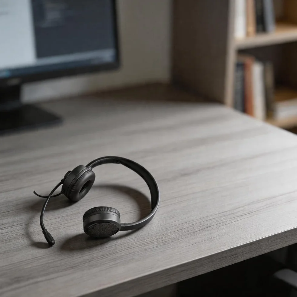 Słuchawki USB z mikrofonem z redukcją dźwięku do komputera i laptopa - kabel 2M czarny dźwięk