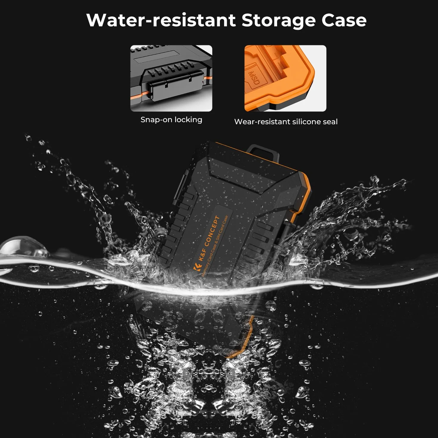 K&F CONCEPT Etui ochronne na karty pamięci z 29 przegródkami, wodoodpornym i odpornym na uderzenia, na 12 micro SD, 4 SD, 4 x CF/XQD, 2 nano SIM