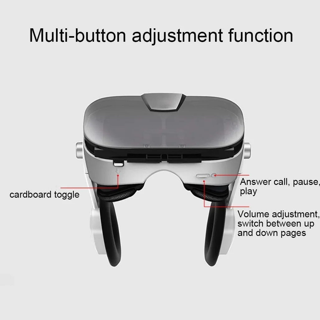 Zestaw słuchawkowy VR, gogle wirtualnej rzeczywistości, wbudowane słuchawki, z polem widzenia 112 stopni, uniwersalne okulary 3D VR, kompatybilne z iPhone i telefonem z systemem Android