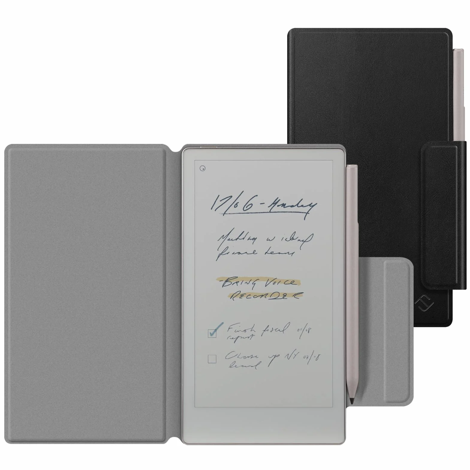 Fintie Etui do Remarkable Paper Pro Move 7,3" 2025 z uchwytem na długopis, materiał PU, czarne