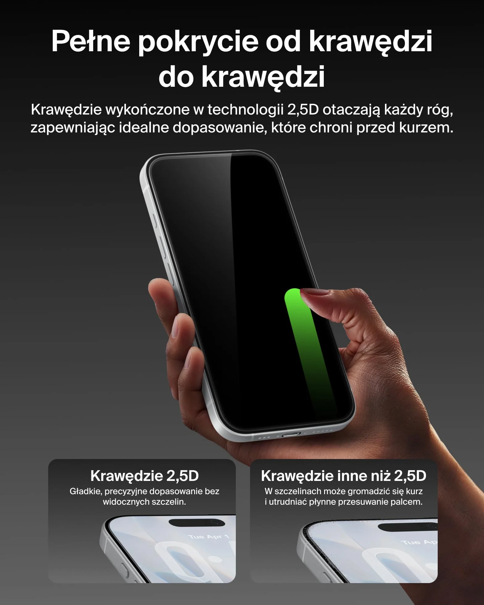 Belkin ScreenForce UltraGlass 2 Powlekane Szkło Ochronne do Telefonów iPhone 17 i iPhone 16 Pro, Odporne na Zarysowania, Twardość 9H, Cienkie, Nakładanie Bez Pęcherzyków, Ochrona Całego Ekranu