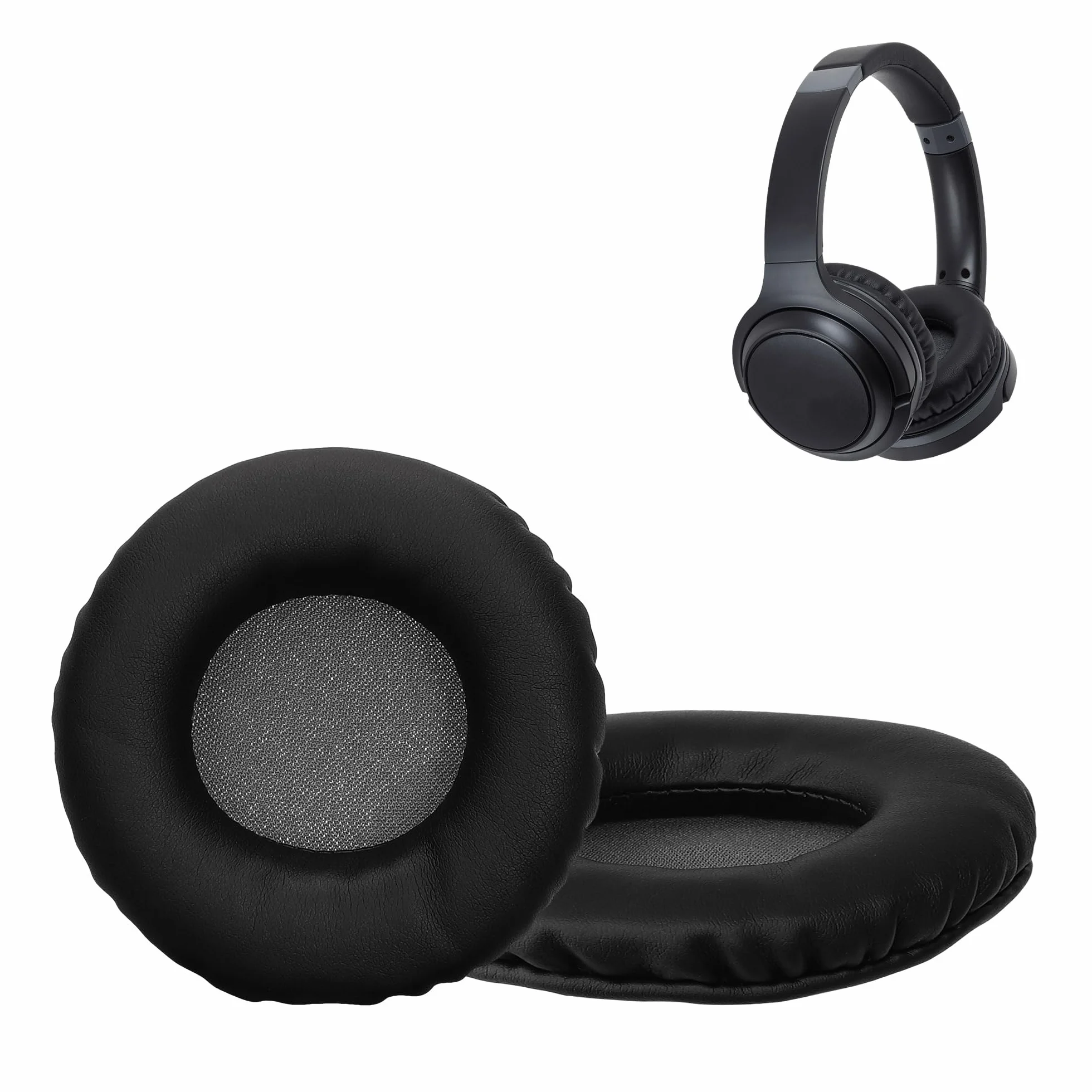 kwmobile Nauszniki kompatybilne z AudioTechnica ATH-S200BT / ATH-S220BT nauszniki - 2 x zamiennik do słuchawek, czarne