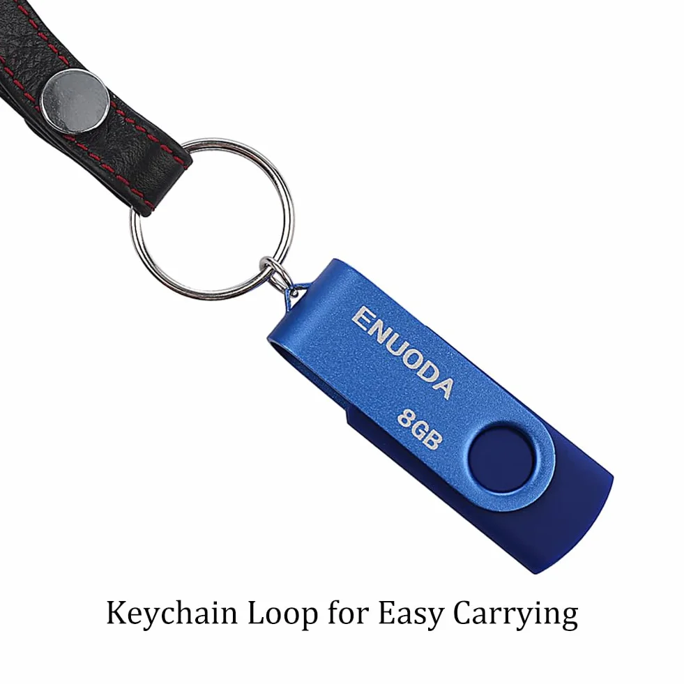 ENUODA Pamięć USB 8 GB 5 Sztuki USB 2.0 Pendrive Metalowa Obrotowe Dyski Kciuki Napęd (5 Mieszany Kolor: Zielony Fioletowy Czerwony Czarny Niebieski)