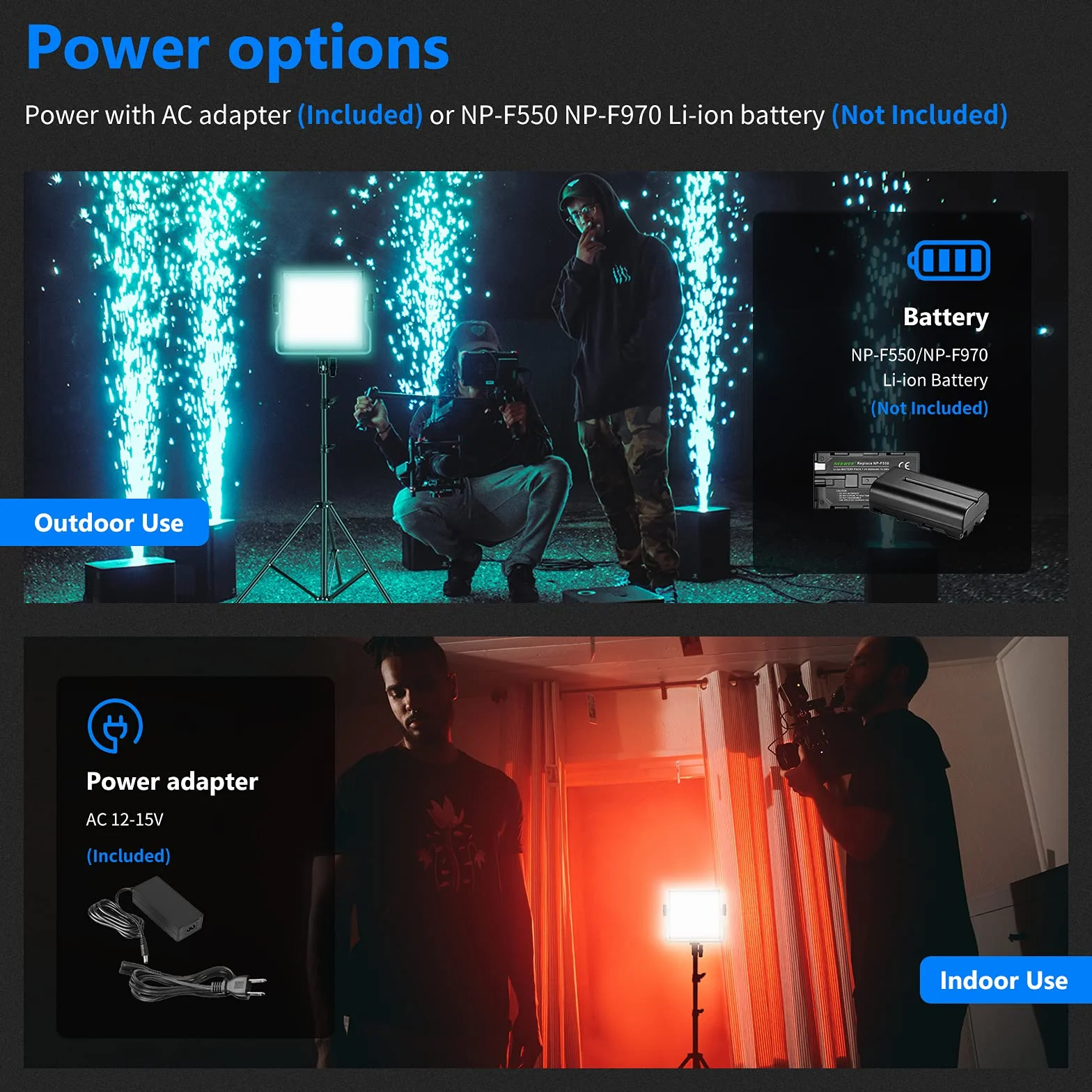 NEEWER 660 PRO 50 W RGB LED lampa wideo, panel ze sterowaniem za pomocą aplikacji, 360°, pełnokolorowe światło wideo CRI 97 z uchwytem do drzwi barndoor/U do studia fotograficznego