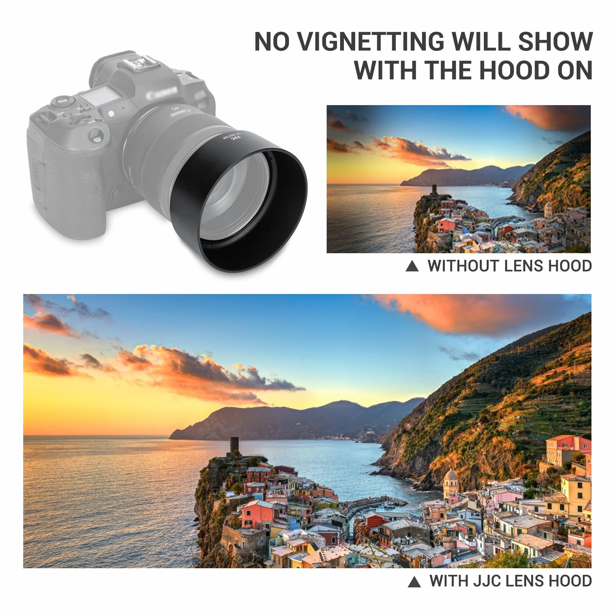 JJC ES73B Bagnetowa osłona obiektywu kompatybilna z obiektywem Canon RF 45 mm F1.2 STM, dwustronna osłona obiektywu zastępuje Canon ES-73B