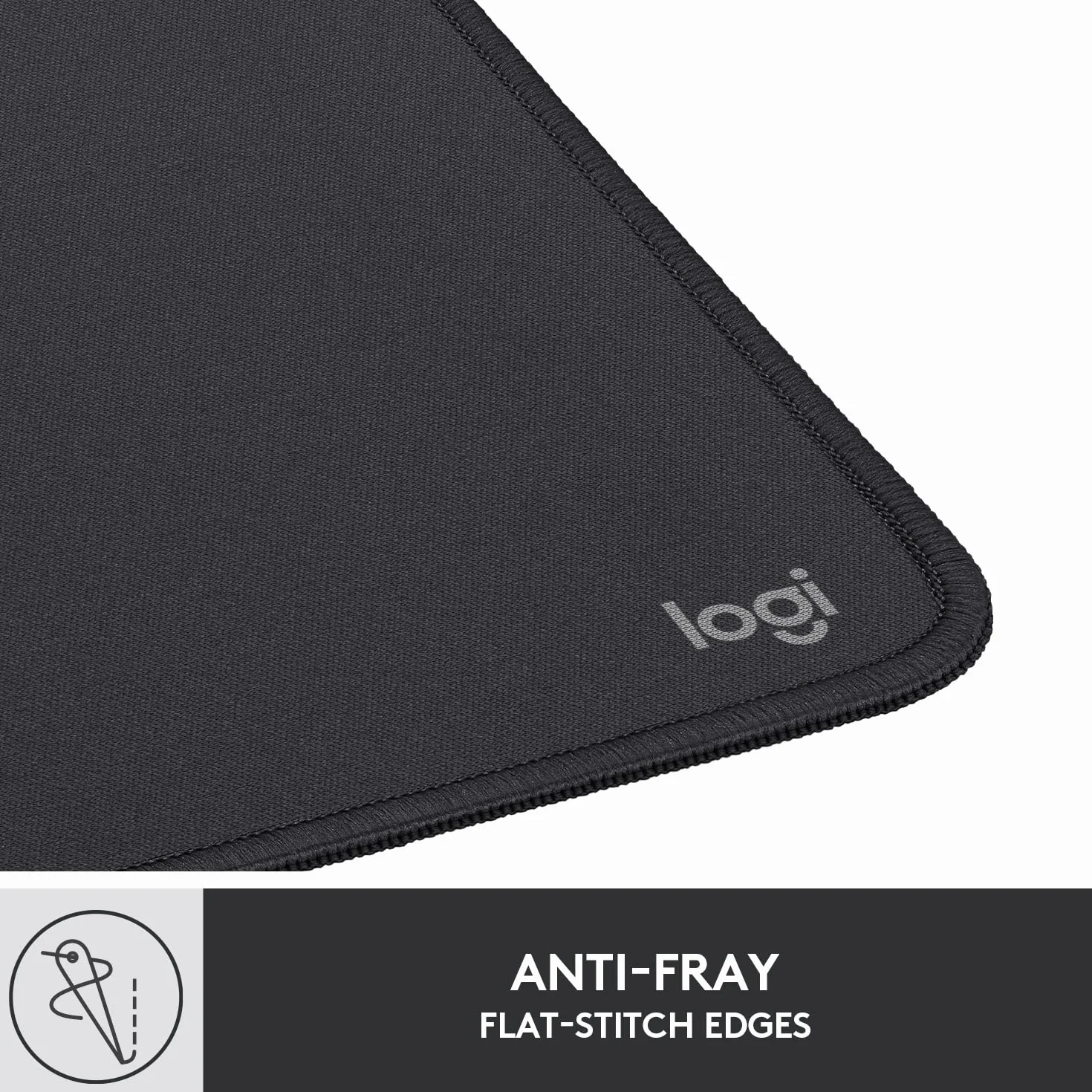 Logitech Mouse Pad - Studio Series, Podkładka pod myszkę komputerową z antypoślizgowym, gumowym spodem, odporną na zalanie powierzchnią, trwała, przenośna, nowoczesny design - Szary