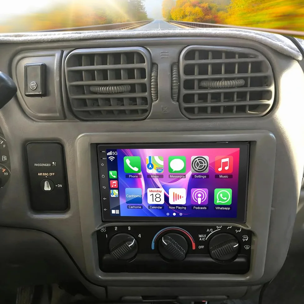 2+32G Android 15 radio samochodowe do Chevy S10 2003-2006 z Carplay Android Auto | 7-calowy ekran dotykowy Auto Stereo Display Player Radio GPS Navigation Head Unit z SWC FM RDS MirrorLink Split Screen