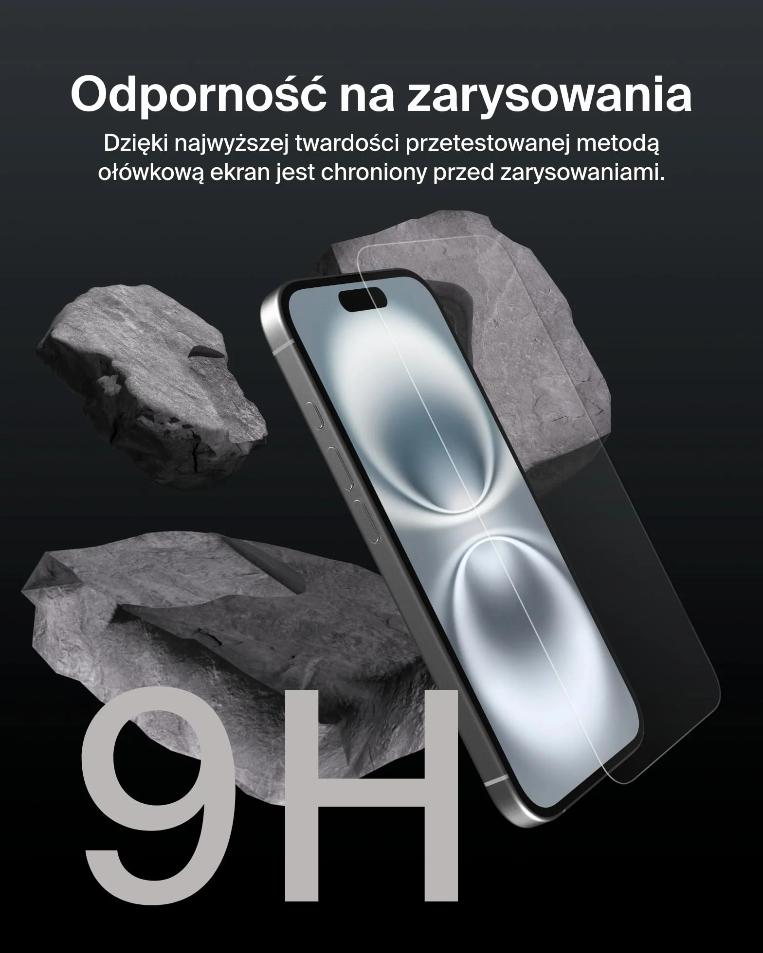 Belkin ScreenForce UltraGlass 2 szkło ochronne do iPhone 16 / iPhone 15/14 Pro, odporne na zarysowania, twardość 9H, cienkie, zawiera ramkę Easy Align do nakładania bez pęcherzyków powietrza