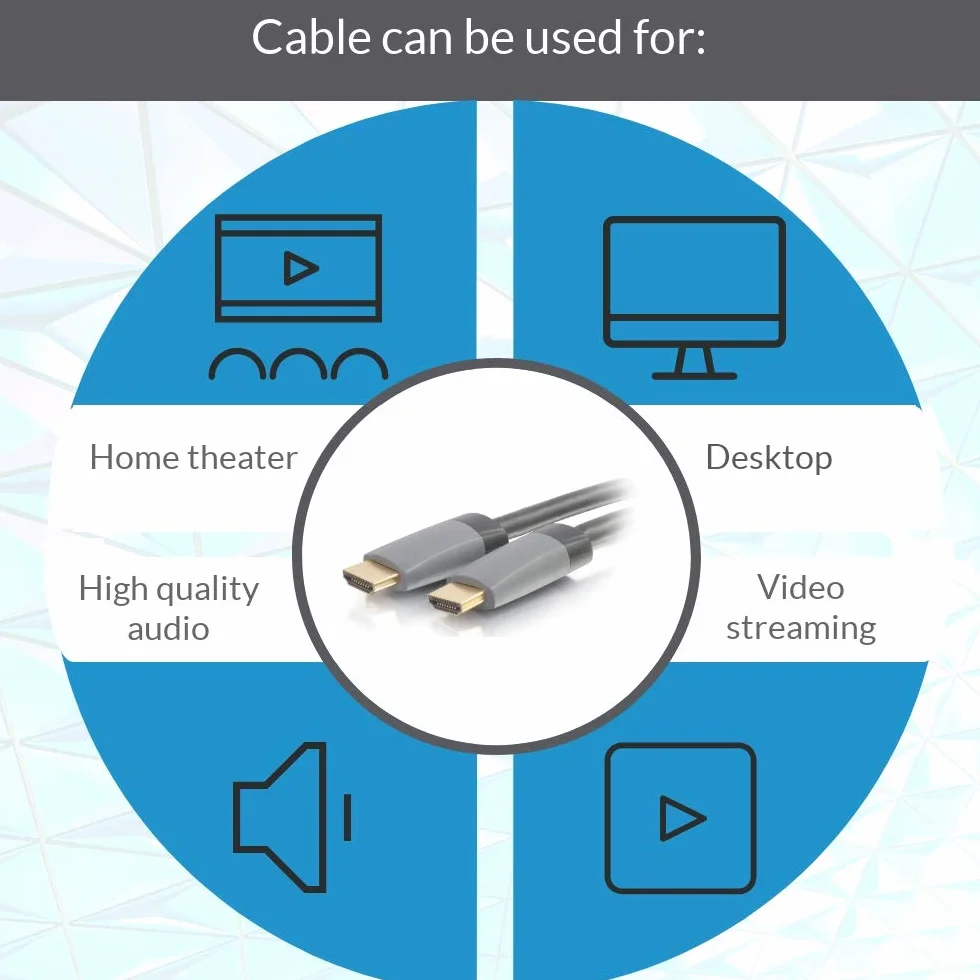 C2G Kabel HDMI, 4K, kabel HDMI o wysokiej prędkości, Ethernet, kabel HDMI w ścianie, CL2, 60 Hz, 49,2 stopy (15 metrów), czarny, przewody to Go 42527