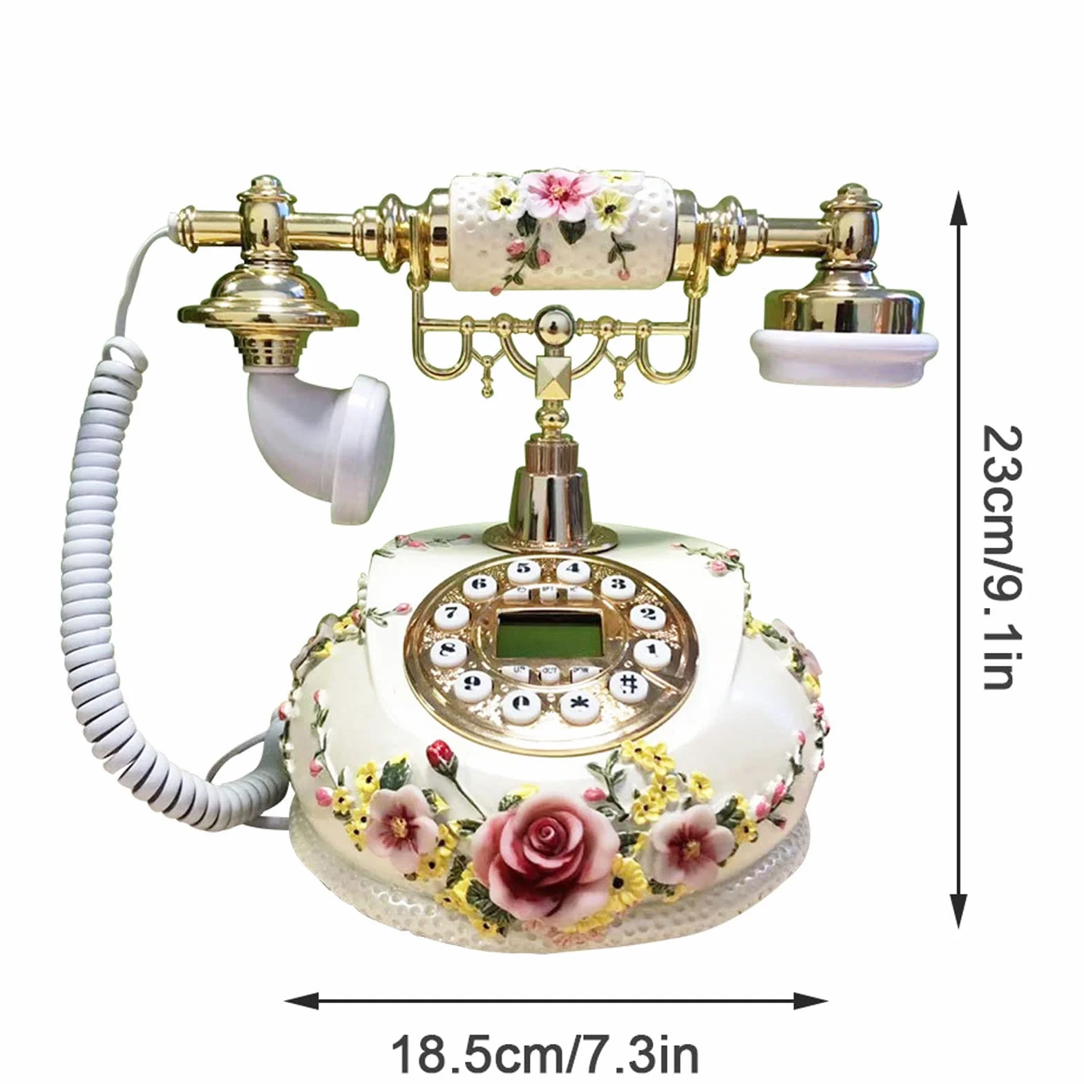 Retro Staromodny Telefon Stacjonarny Z Wyświetlaczem Lcd I Funkcją Ponownego Wybierania Numeru, Klasyczny Telefon Stacjonarny Do Domu, Hotelu, Biura, Wystroju Domu