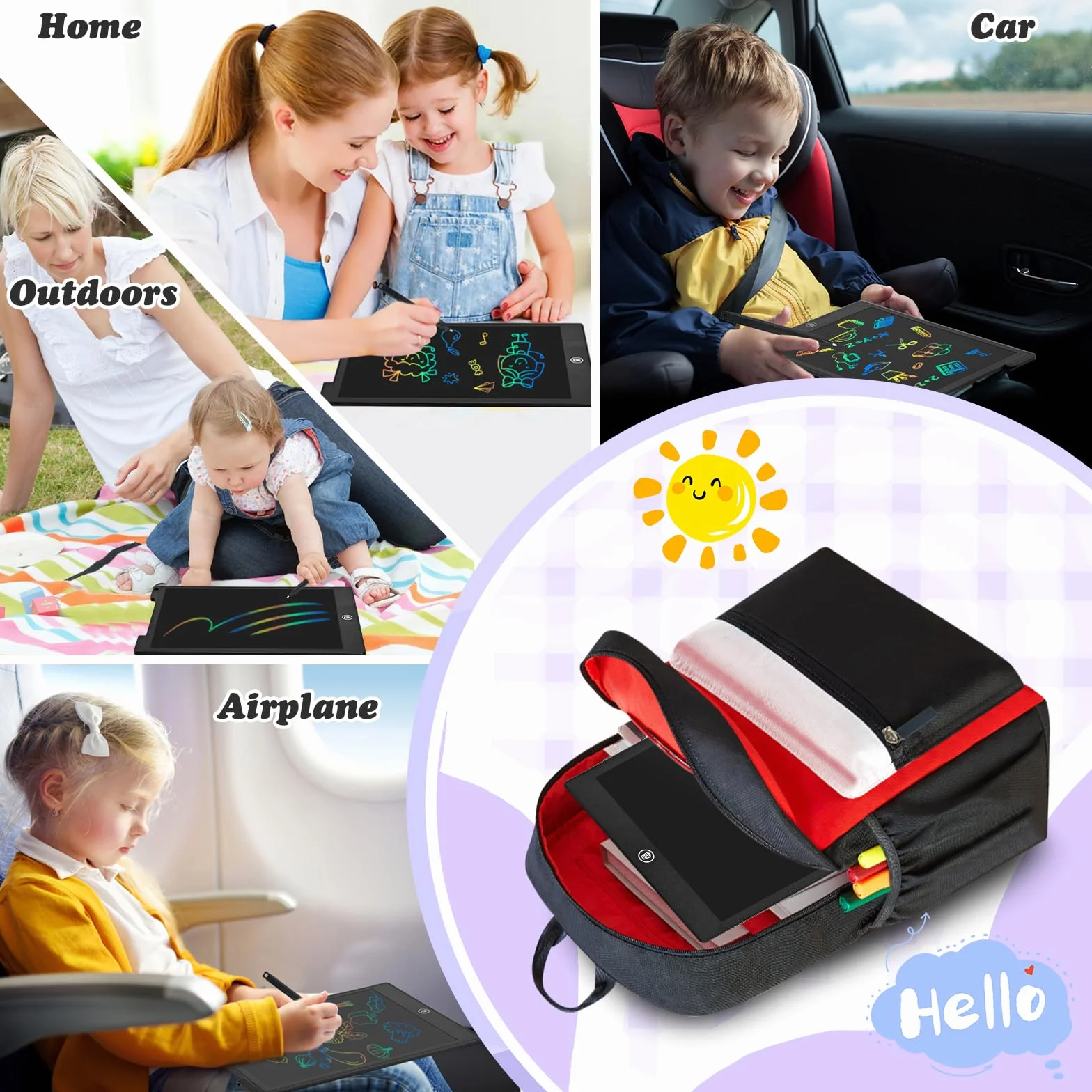Cimetech Tablica do pisania LCD Zabawka od 3 4 5 6 7 8 lat Chłopiec Dziewczynka 12 cali Magiczna tablica Tablica do malowania dla dzieci Świąteczne prezenty urodzinowe dla dzieci (czarny)
