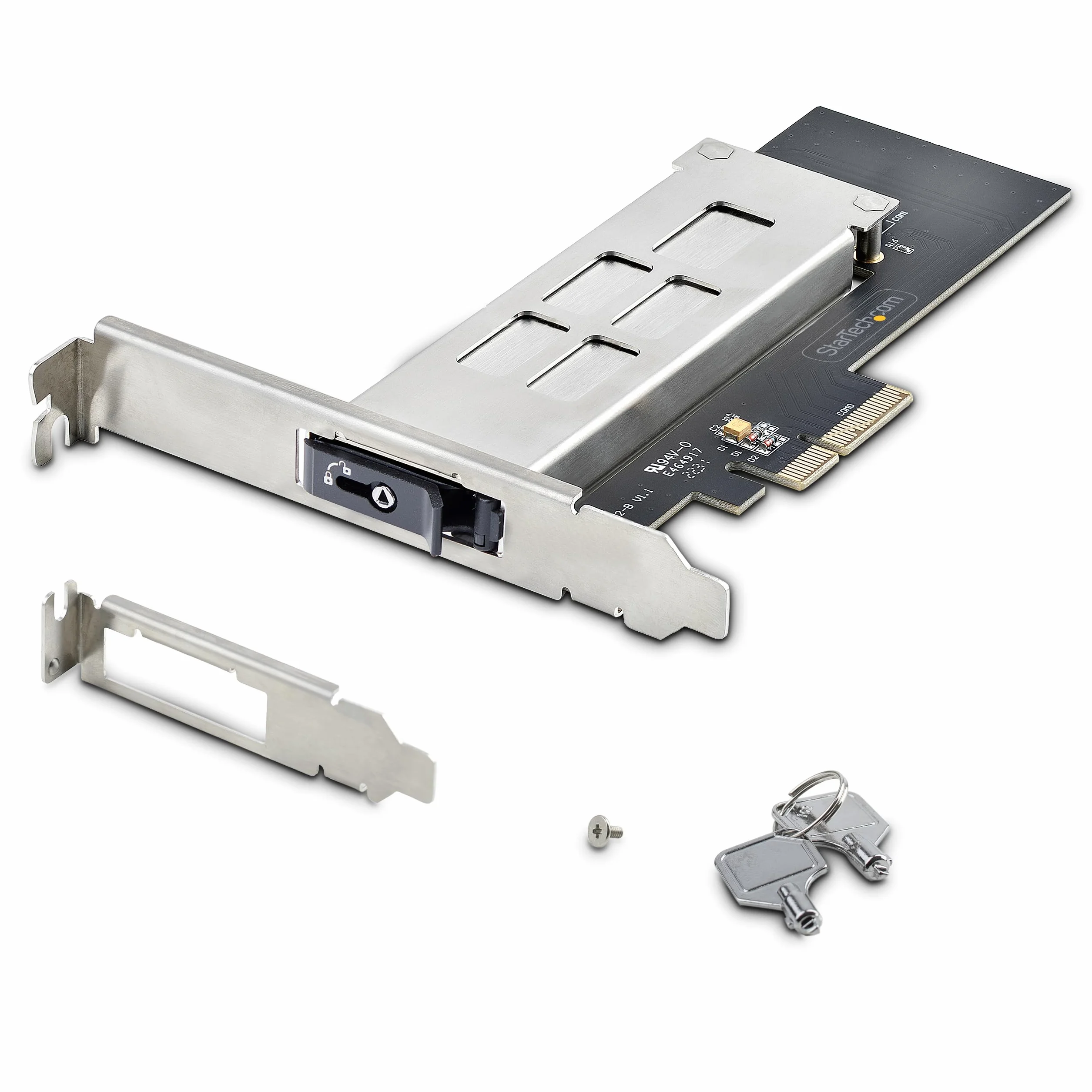 StarTech.com M.2 NVMe SSD na PCIe x4 Mobile Rack/płyta montażowa ze zdejmowaną tacą na gniazdo rozszerzeń PCI Express, instalacja beznarzędziowa, kieszeń na dysk PCIe 4.0/3.0 Hot-Swap, blokada