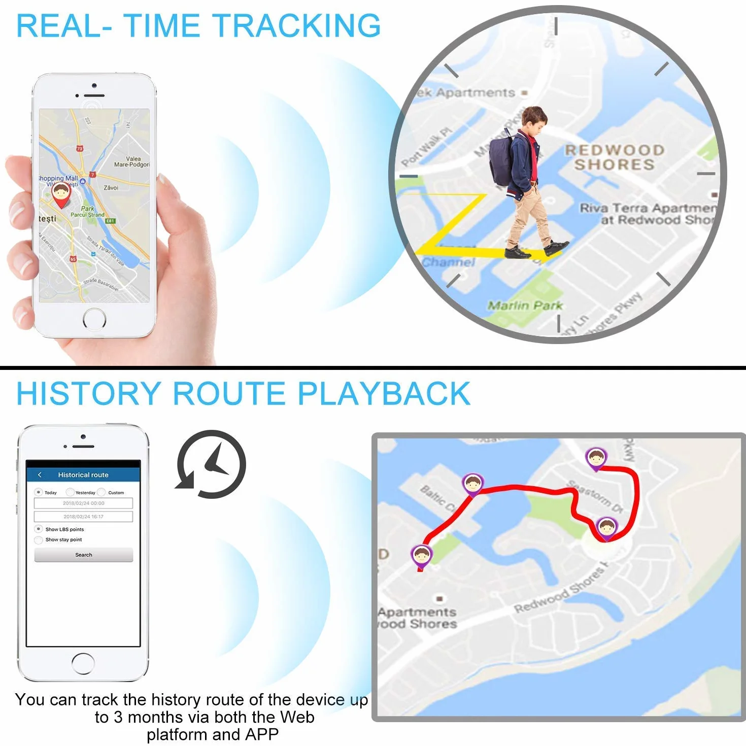 Winnes Mini GPS Tracker TK901 Tracer GPS Mini lokalizator Mini Tracker lokalizator czasu rzeczywistego z aplikacją na iOS i Android Anti-Lost do portfela dokumentów torebki dla dzieci