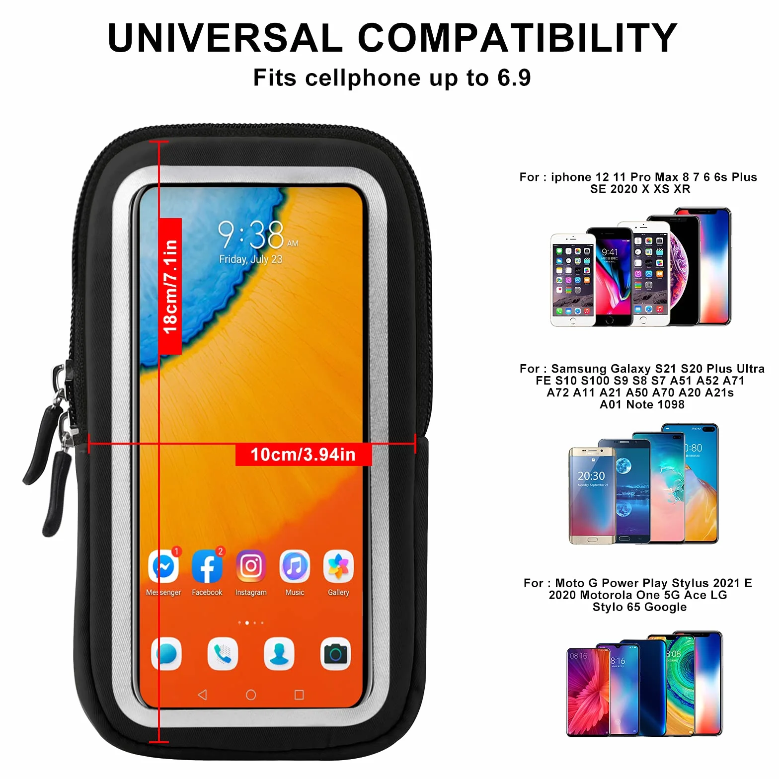 Torba na nadgarstek opaska na telefon opaska na przedramię uchwyt na telefon komórkowy, etui na nadgarstek torba na ramię na telefon iPhone 14/13/12/11 Pro Max 12 mini XS Max XR X 8 7 jazda konna