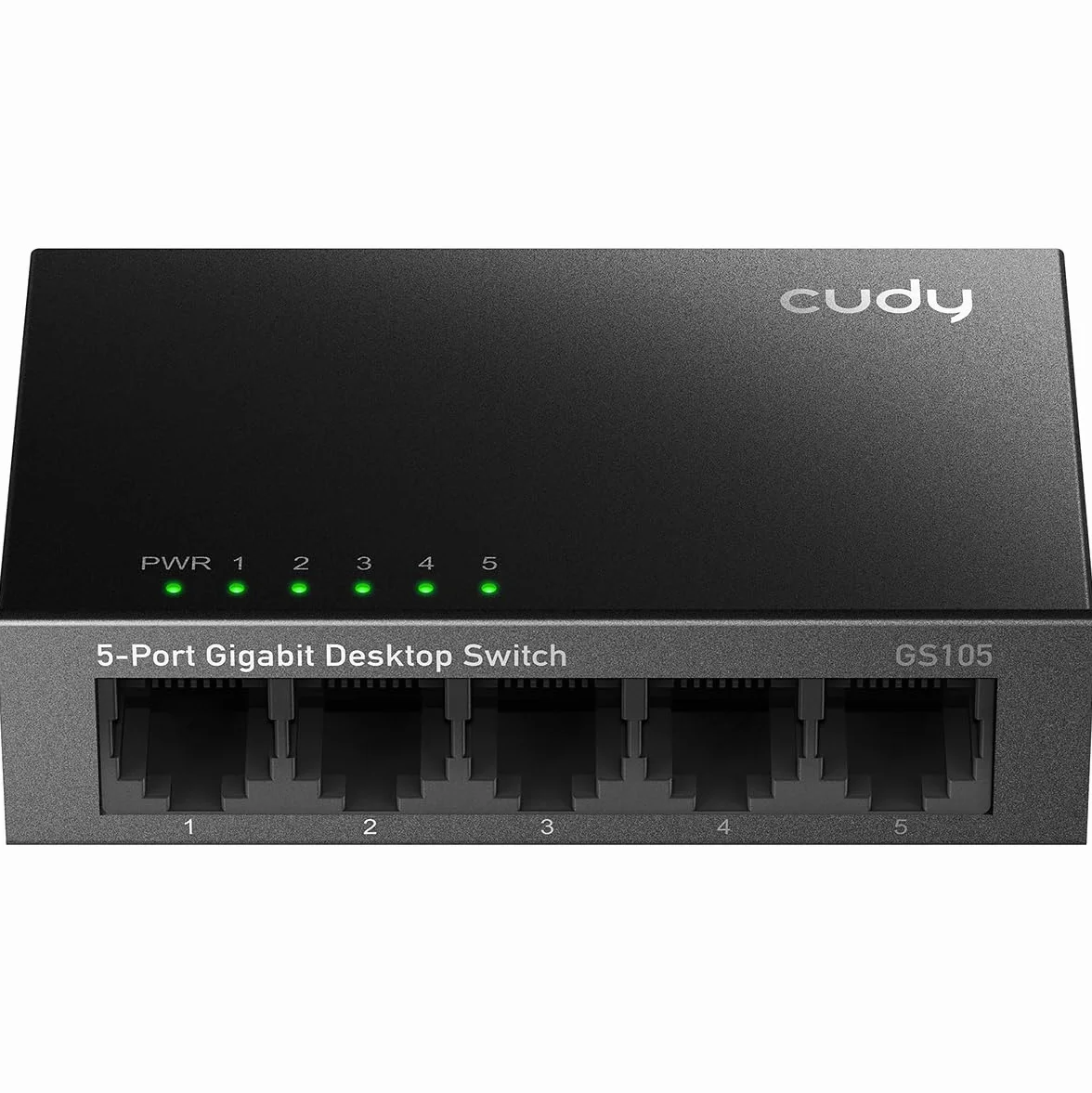 Cudy GS105 Przełącznik Ethernet Gigabit 5 portów, 10/100/1000 Mbps Hub Ethernet, Plug & Play, Metalowa obudowa Switch RJ-45 RJ45 VLAN Auto-MDI/MDIX czarny