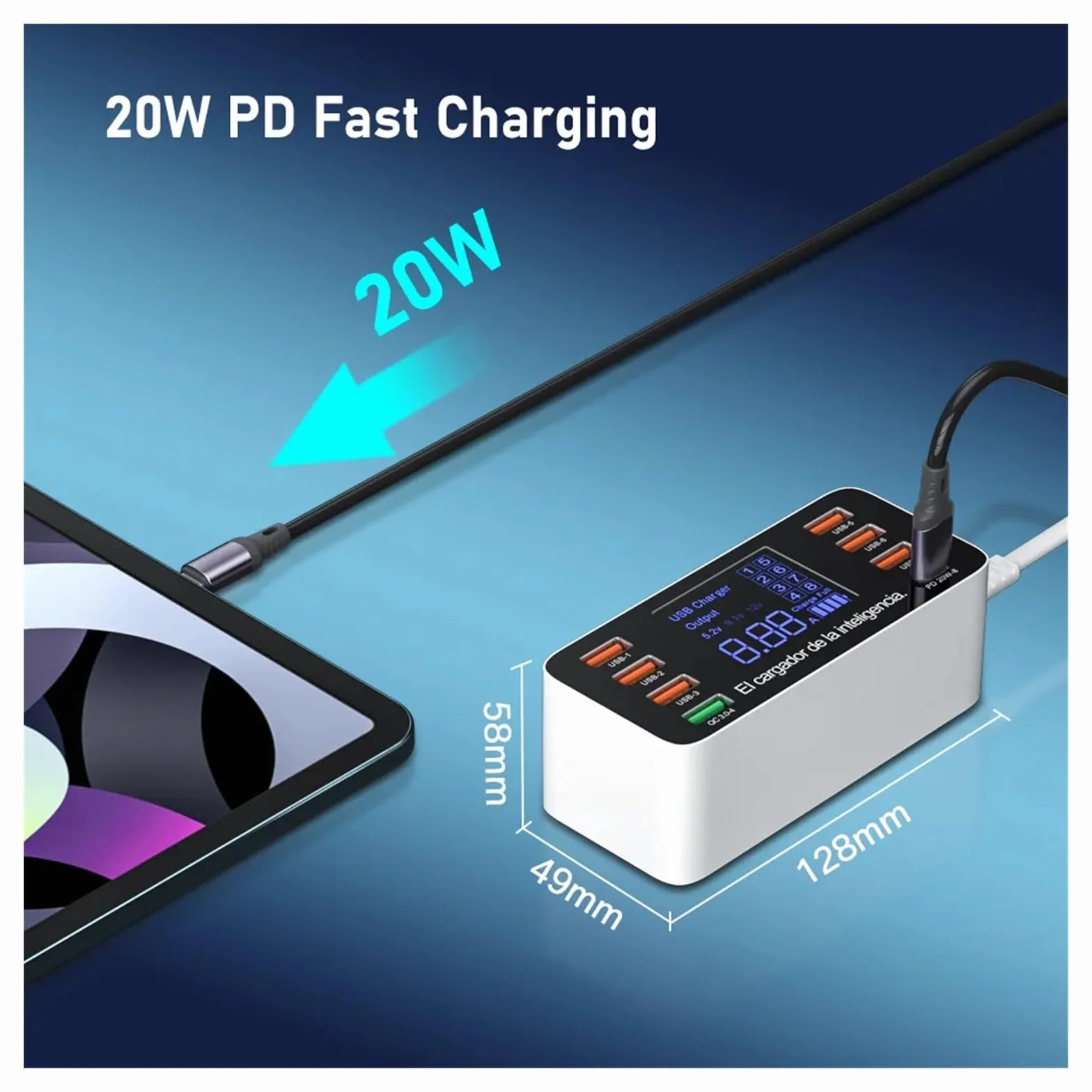 Szybkie ładowanie 60 W QC 3.0 4.0 Adapter ładowarki USB USB C Ładowarka Szybka ładowarka do tabletu telefonicznego Uniwersalna kompatybilność(40W QC3.0)
