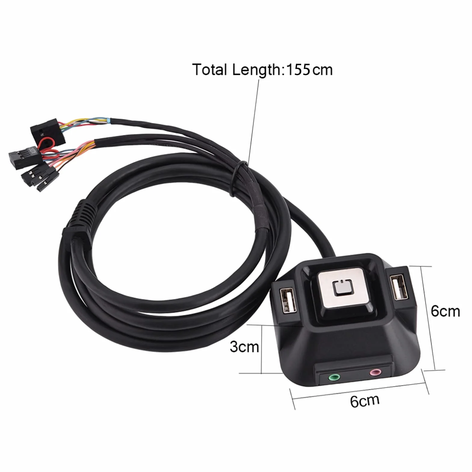Przełącznik do komputera stacjonarnego z dwoma portami USB Zasilanie Wł./Wył