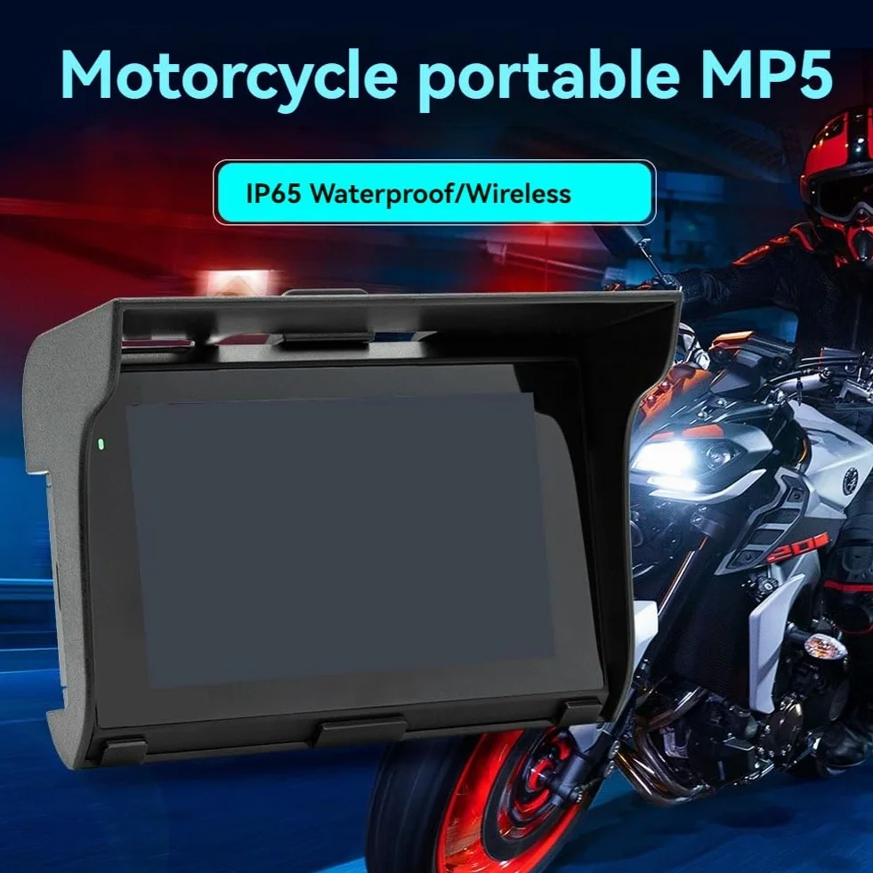 5-calowy odtwarzacz MP5 przenośny motocykl nawigator GPS bezprzewodowy Carplay IP65 wodoodporny multimedialny odtwarzacz Bluetooth Carplay