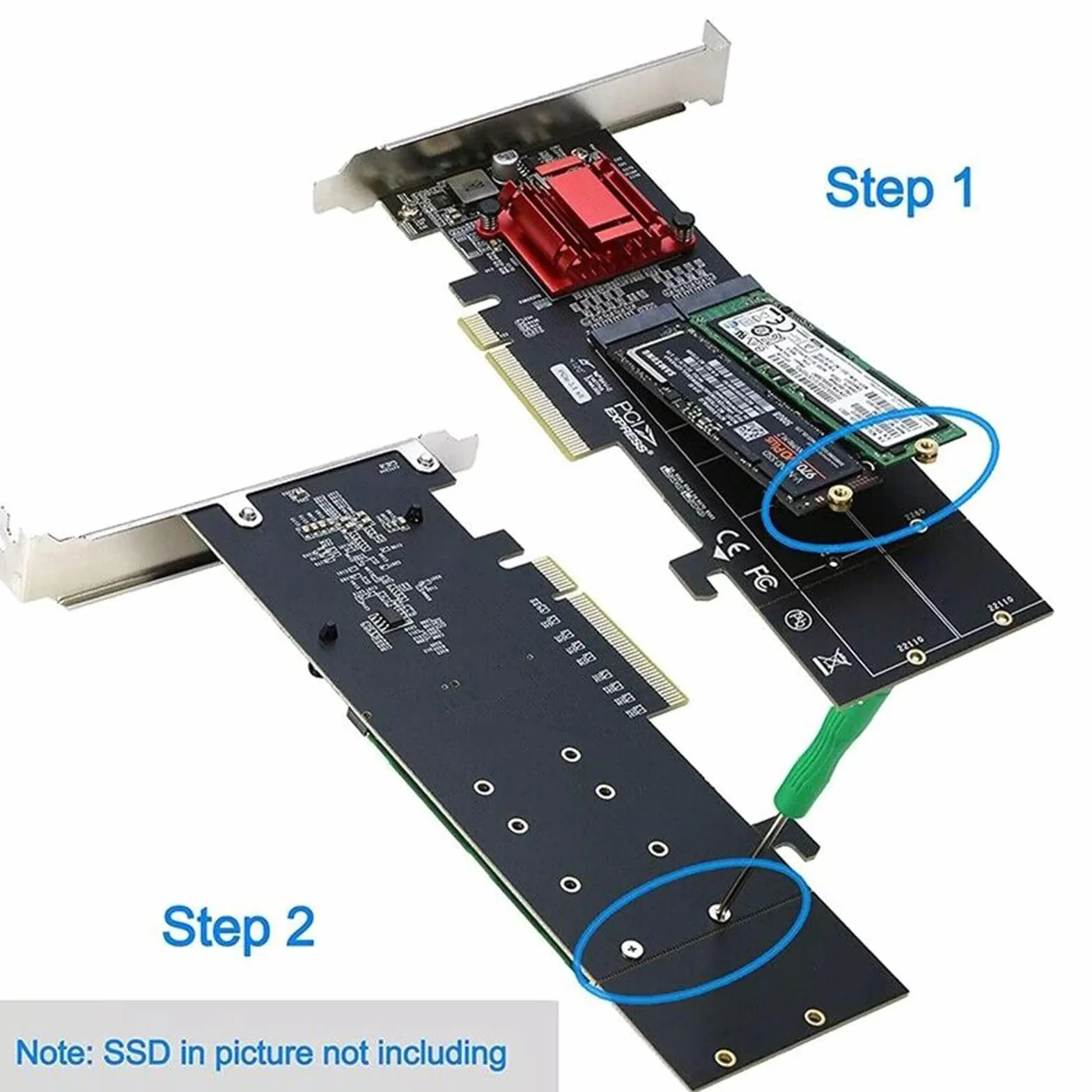 PCI-E x8 do 2-portowej karty rozszerzeń M.2 NVMe z półprzegrodą transmisją 8 Gb/s ASM2812 obsługuje dyski SSD M.2 NVMe do komputerów stacjonarnych