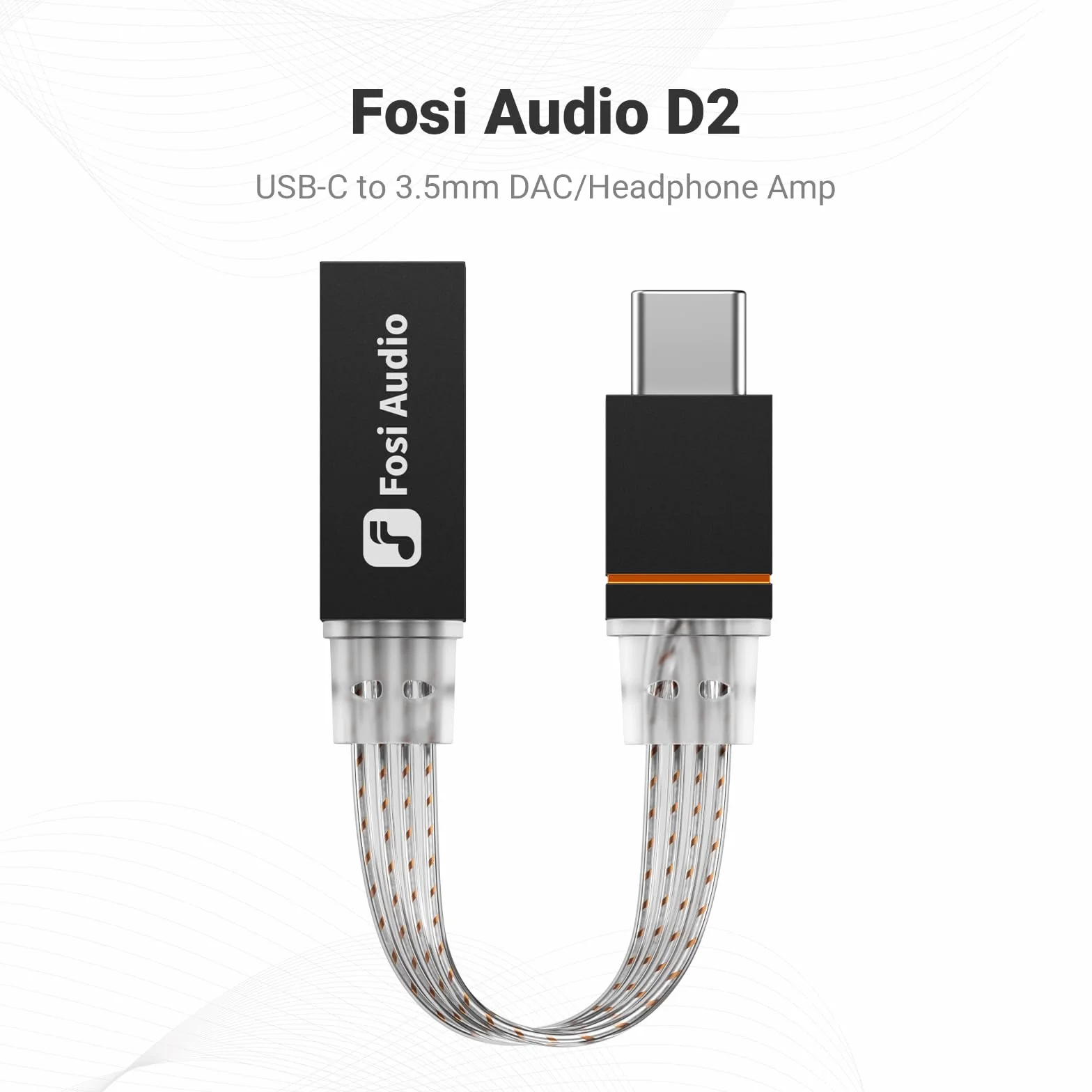 Fosi Audio D2 Adapter Audio USB-C do 3,5 mm, Wzmacniacz DAC do Przewodowych Słuchawek Dousznych IM4, Adapter Gniazda Słuchawkowego z Obsługą Mikrofonu, Męski USB-C do żeńskiego 3,5 mm